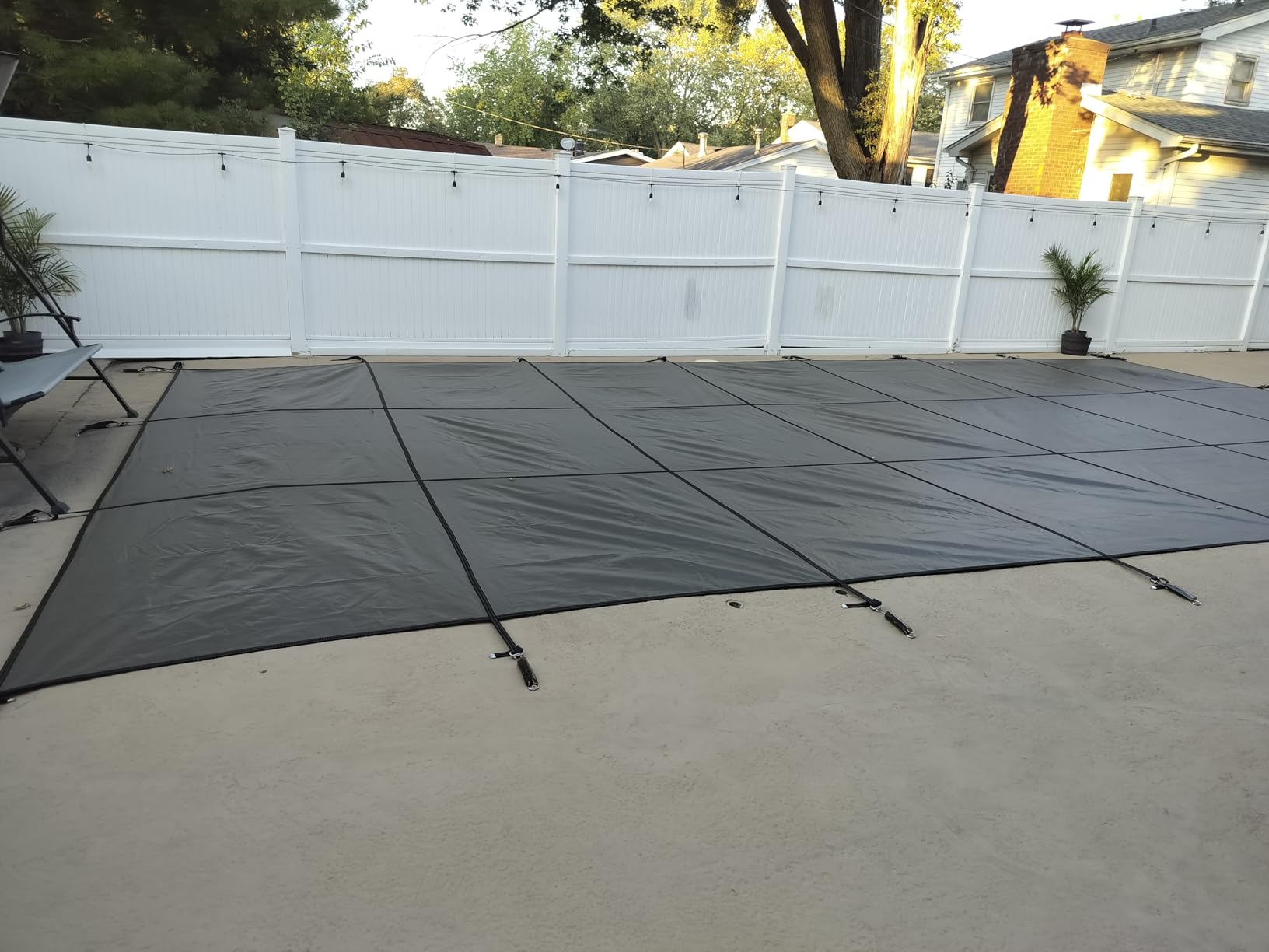 Superior 99% Shading Rate Inground Pool Safety Cover, Fits 16x32ft Rectangle Swimming Pool, Mesh Pool Cover for Inground Pools, Winter Inground Pool Cover with Safety Net and Installation Tools - Gray customer photo 2