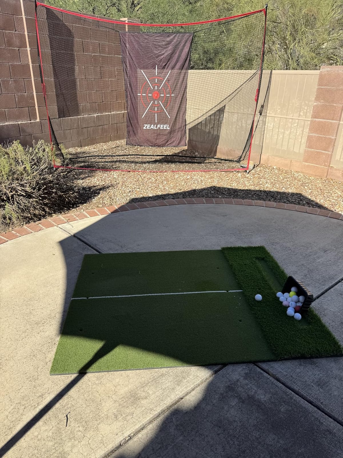 ZEALFEEL Golf Net, 10 x 7 ft Hitting Practice Set with Chipping Net | Foldable Mat, Silk Target, 8 Tees, 6 Balls & Carry Bag, For Backyard Driving, Chipping and Indoor or Outdoor Practice customer photo 1