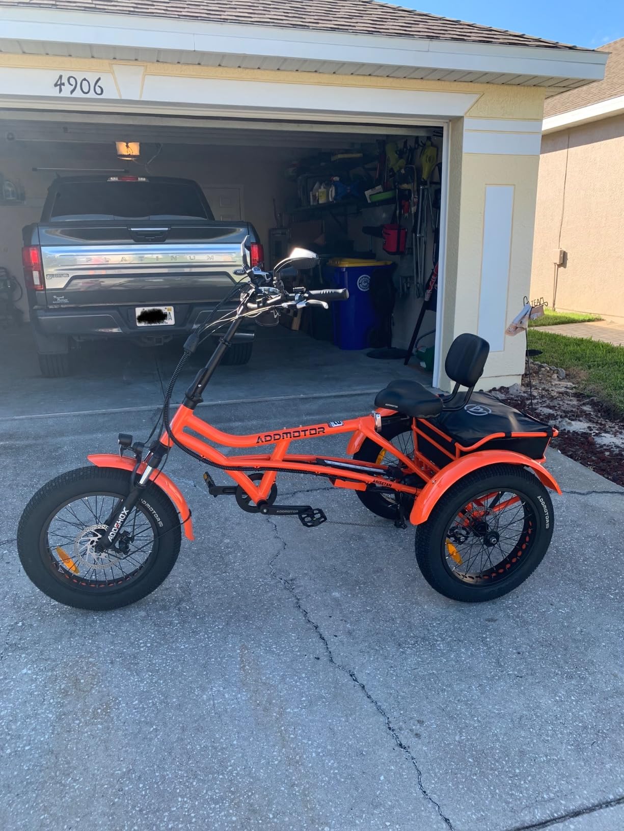 ADDMOTOR ARISETAN M-360 Electric Tricycle for Adults, UL2849 3 Wheel Electric Bicycle, 750W 85Mi 48V 20Ah 380LBS Semi-Recumbent E-Trike, Parking Brake, Differential customer photo 1