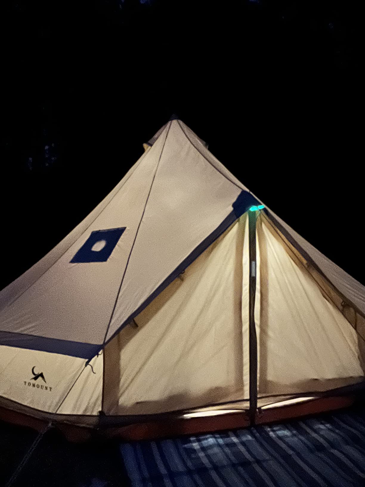 MC TOMOUNT Canvas Tent Bell Tent Yurt, 4 Season Luxury Tents for Camping | 6/8/10/12 Person Glamping Tent with Stove Jack, Zipped Removable Floor, for Truck Car Camping customer photo 1