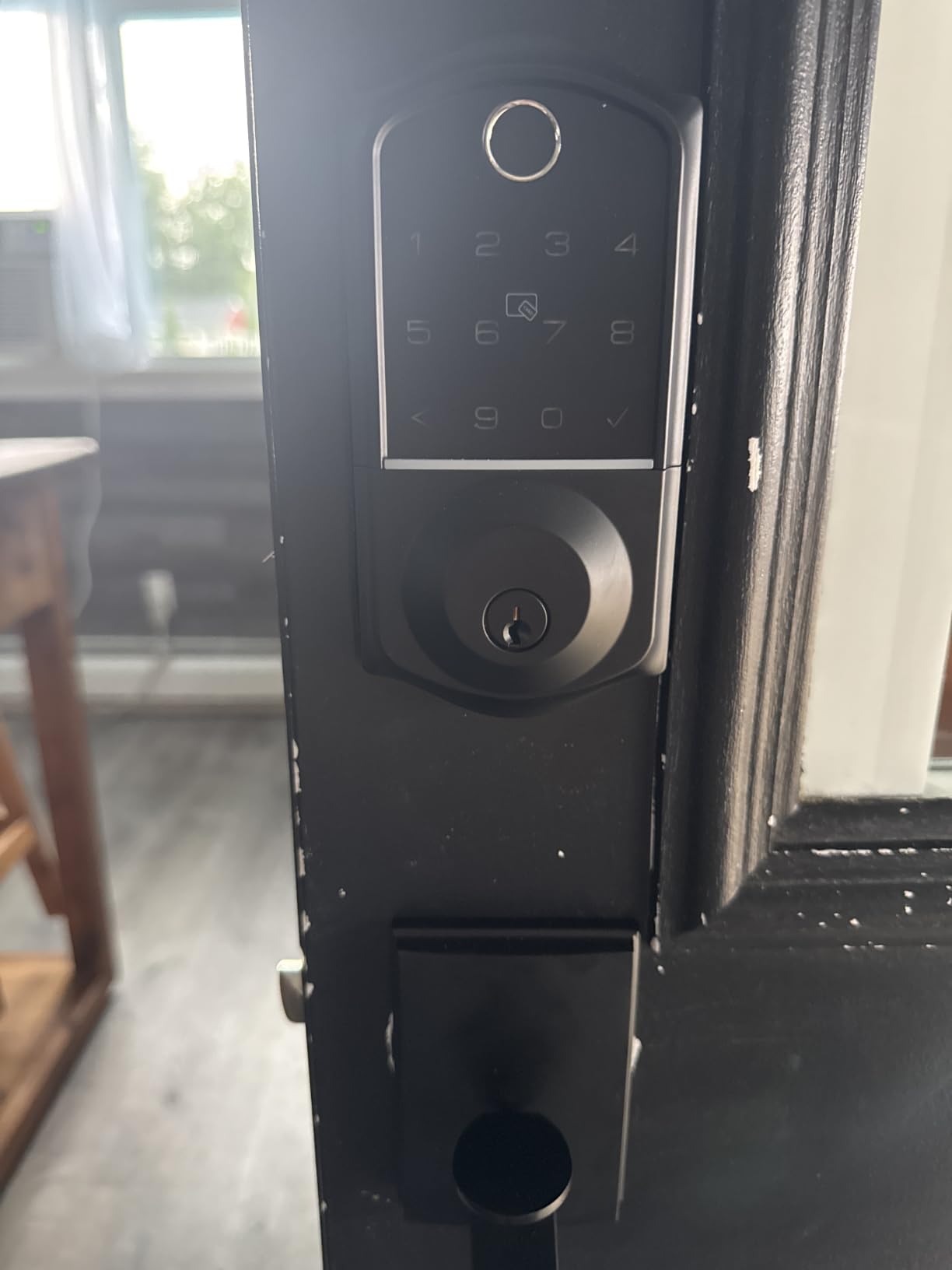 Veise VE017 Fingerprint Smart Door Lock, App Control, 8-in-1 Keyless Entry, Auto Lock, Emergency Power Port, Electronic Touchscreen Keypad, Biometric Smart Locks for Front Door, Matte Black customer photo 2