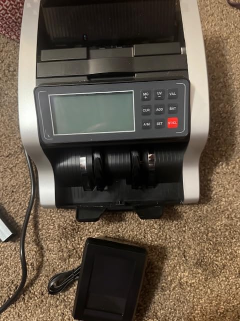 PONNOR Money Counter Machine with Value Count, UV/MG/IR/MT/DD Counterfeit Bill Detection, Dollar Euro Cash Counter with Count/Add/Batch/Auto Modes, External LCD Display customer photo 2