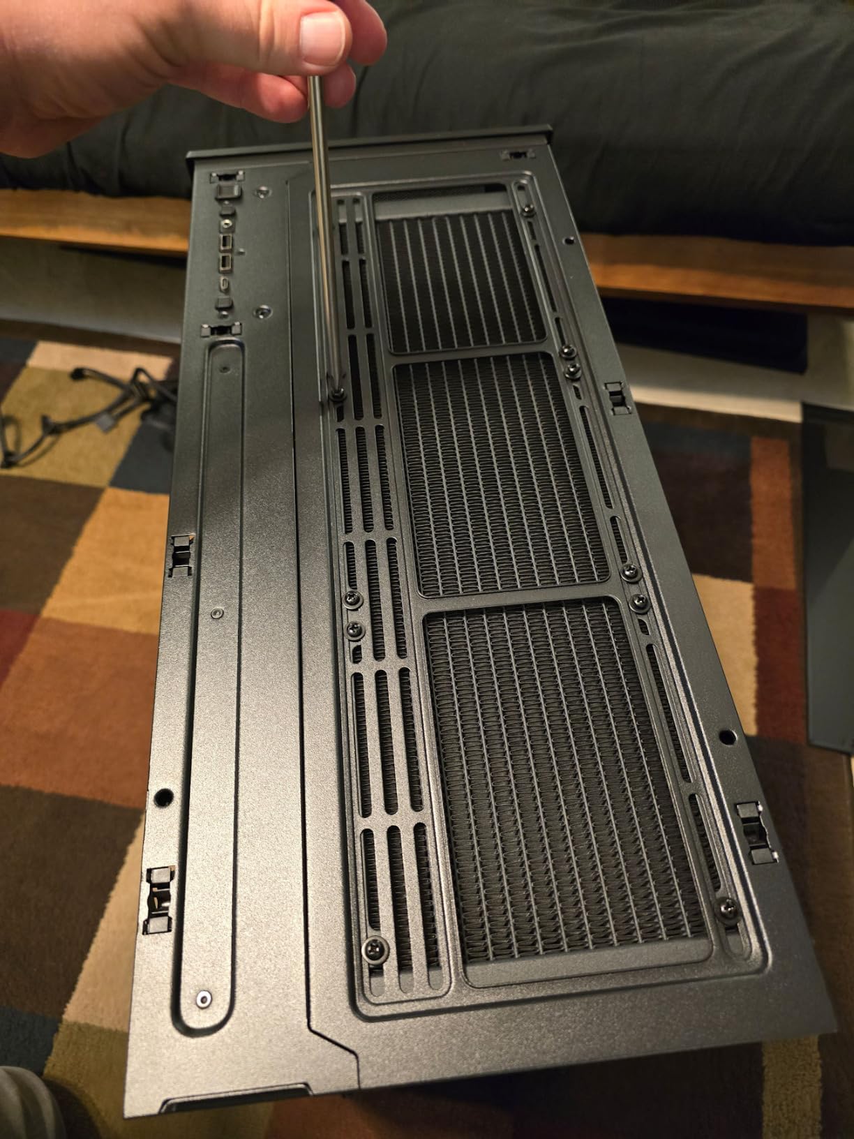 Antec Flux Pro Full-Tower E-ATX PC Case, 6 PWM Fans Included, Black | 6 PWM Fans, Walnut Wood Front Panel, High-Airflow, 90 Degree Rotated PSU Mount, 420mm Radiator Support, CPU and GPU Temp Display customer photo 1