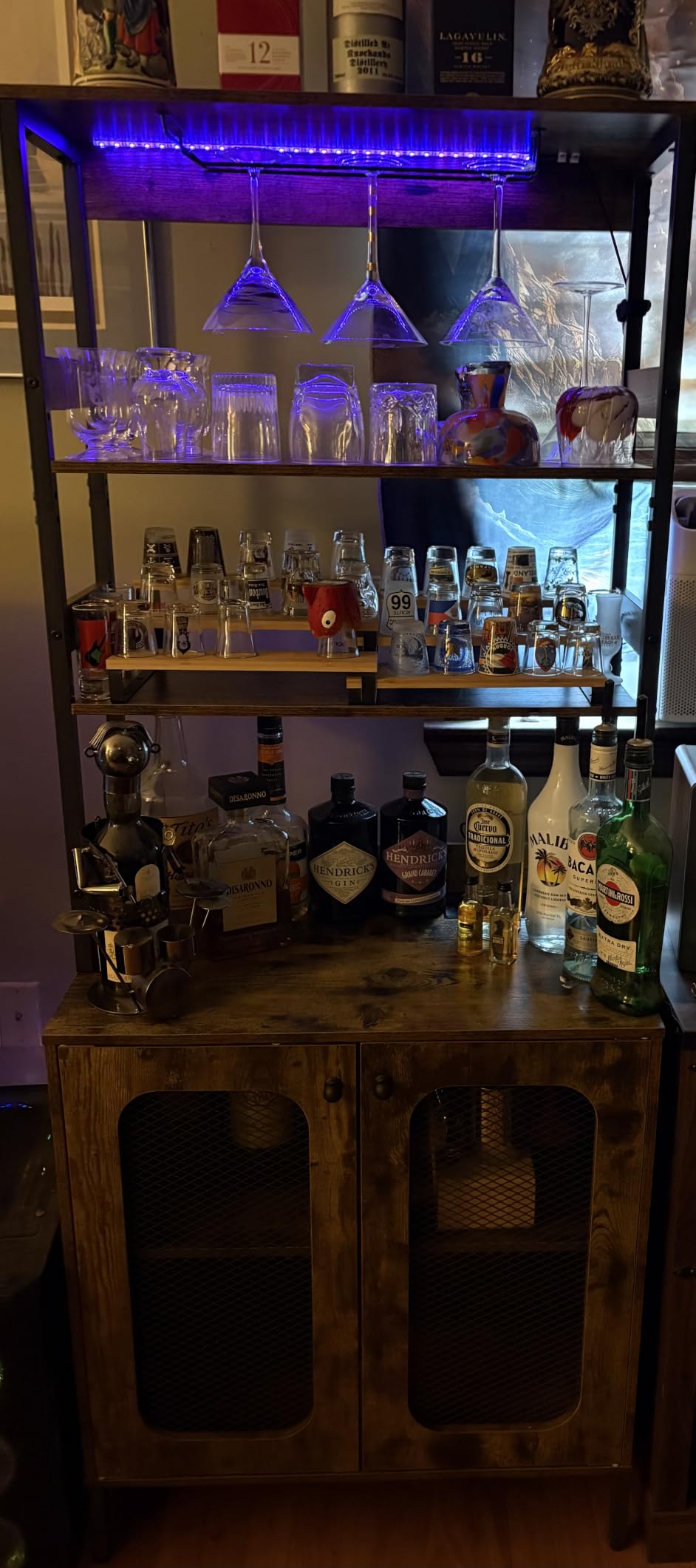 Aheaplus Bar Cabinet with Power Outlets, 67