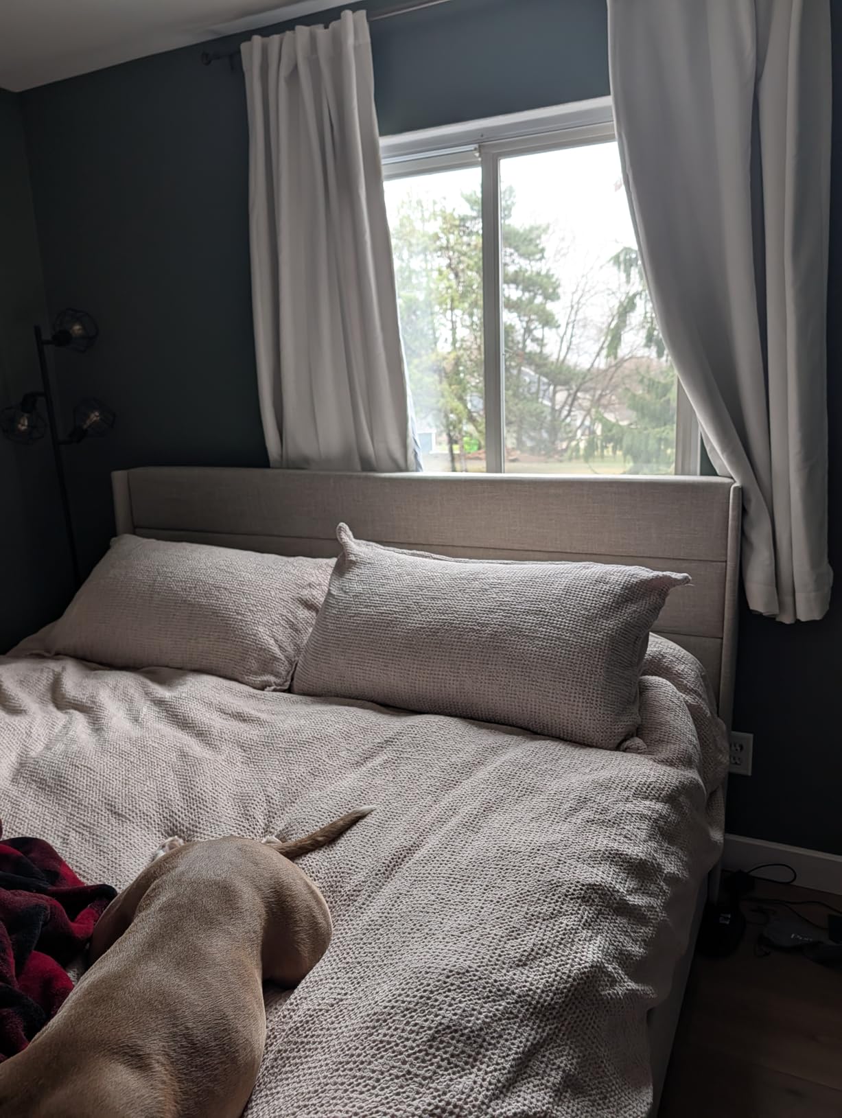 SHA CERLIN King Size Lift Up Hydraulic Storage Bed Frame White | Modern Wingback Headboard, Upholstered Platform Bed Frame, Hydraulic Underneath Storage, No Box Spring Needed customer photo 2