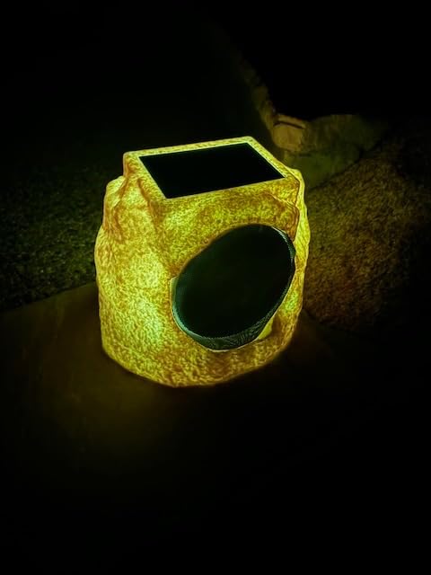 uuffoo 2-Pack Solar Rock Speakers Outdoor Water-Resistant with RGB Lights | Pairing System | Solar-Powered | USB Rechargeable | IP44 for Patio Pool Party Yard Garden Outside customer photo 1