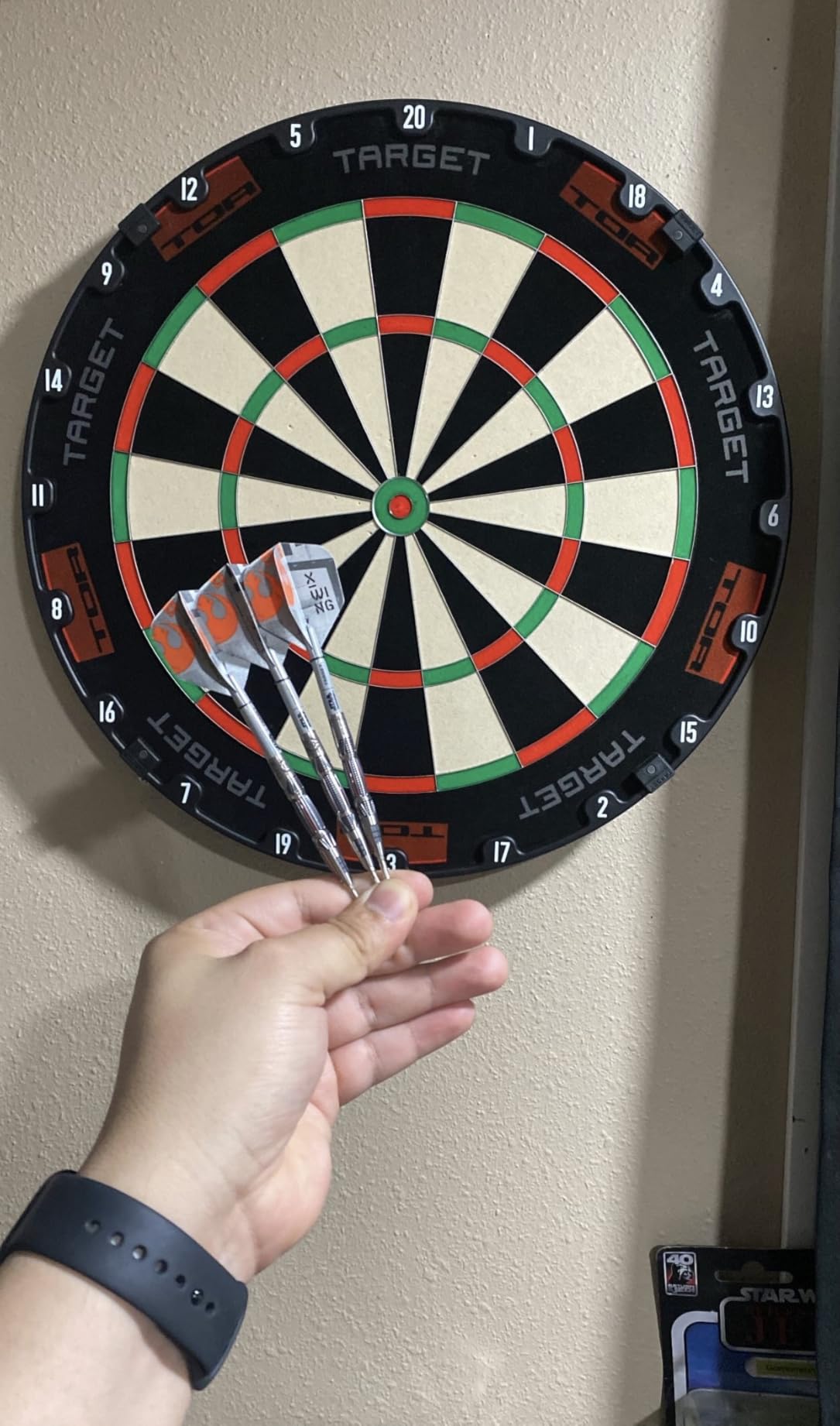 Target Darts TOR Dartboard, Steel Tip Dart Board | Competition Standard Steel Tip Dartboards with Fixing Kit, Modern Rotational Number Ring, Premium Madagascan Sisal, Stainless Steel Thin Wire System customer photo 2