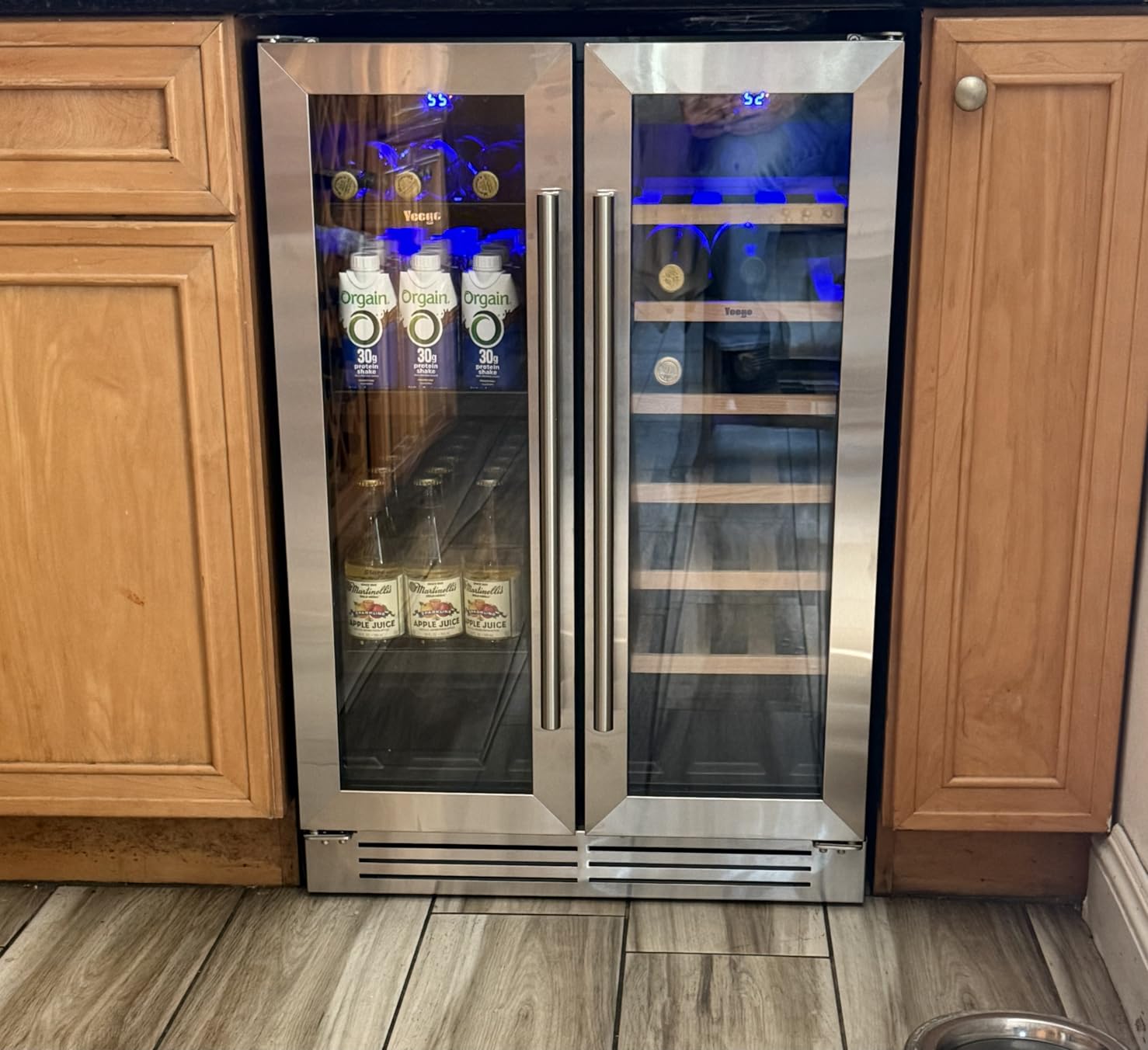 Yeego 24 Inch Wine Fridge, 52 Bottle Dual Zone Wine Cooler with Glass Door | Built-In or Freestanding, Under Counter Wine Refrigerator with 40-65°F | For Home Bar, Kitchen customer photo 1