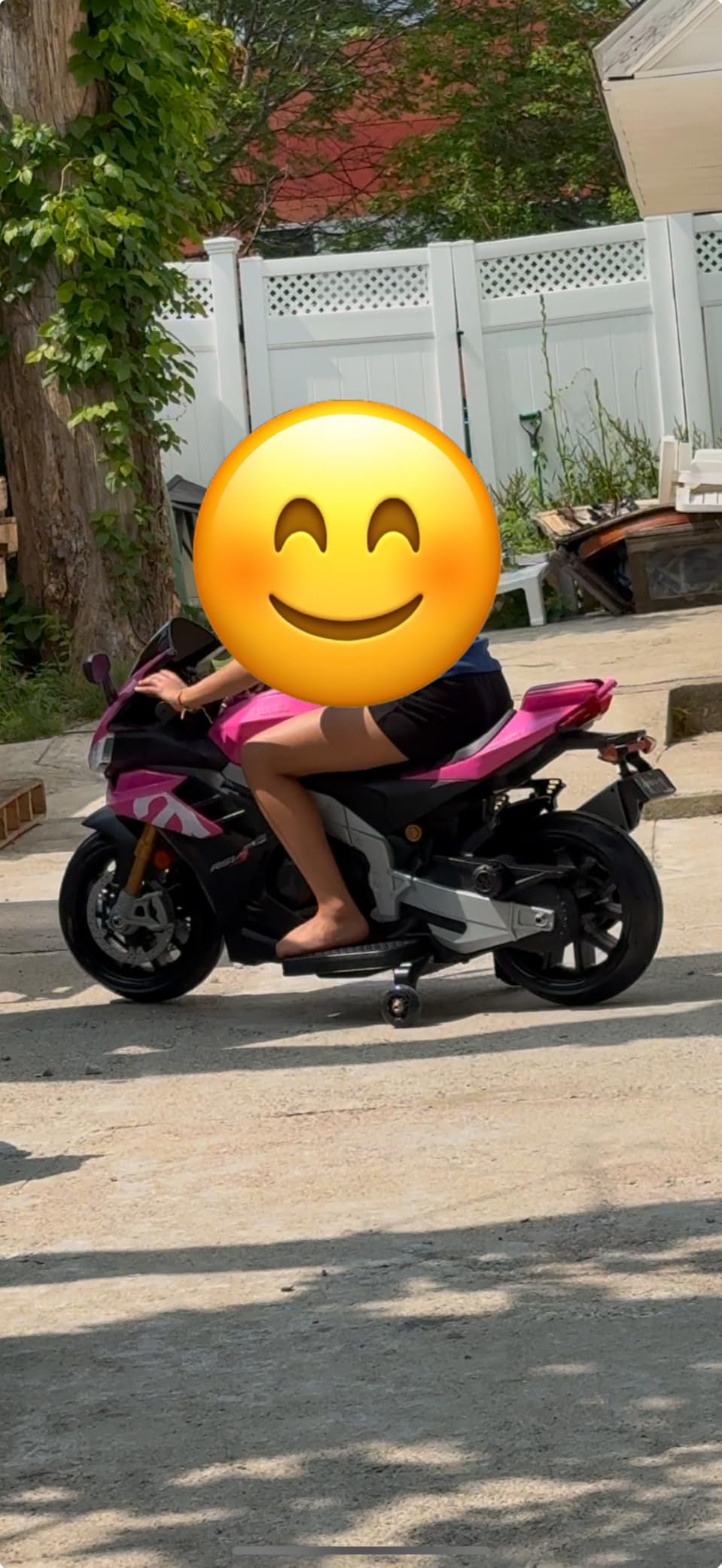 TCARAIWEN 24V Electric Motorcycle for Kids, Ride On Toys for 4-10 Years Old | Aprilia Licensed Motor Bike, Speed Up to 8mph, Training Wheels, Bluetooth and Mp3, Toddler Motorcycle for Girls Boys, Black customer photo 2