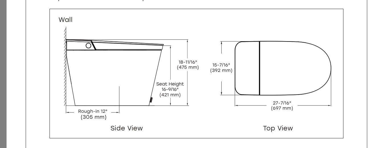 HOROW T38 Smart Toilet with Bidet, Auto Open/Close Lid, Deodorization | MAP 1000g Powerful Flush, Instant Warm Water, Elongated Heated Seat, Dryer, Night Light, Auto Flush, Foot Sensor customer photo 2