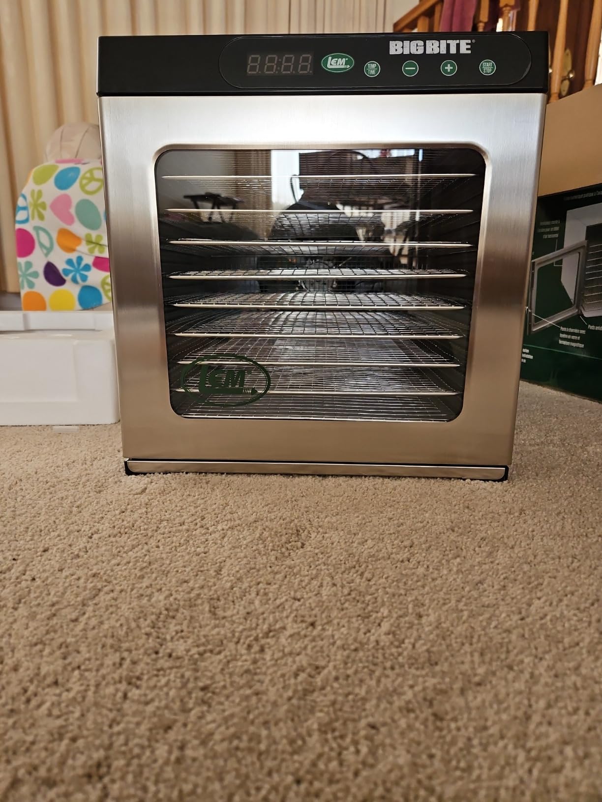 LEM Products BigBite 10-Tray Stainless Steel Dehydrator, Food Dehydrator | Dries Beef Jerky, Meat, Vegetables, and Fruits, Includes Food Dryer Machine and 10 Trays, Easy to Use, Silver Design customer photo 1