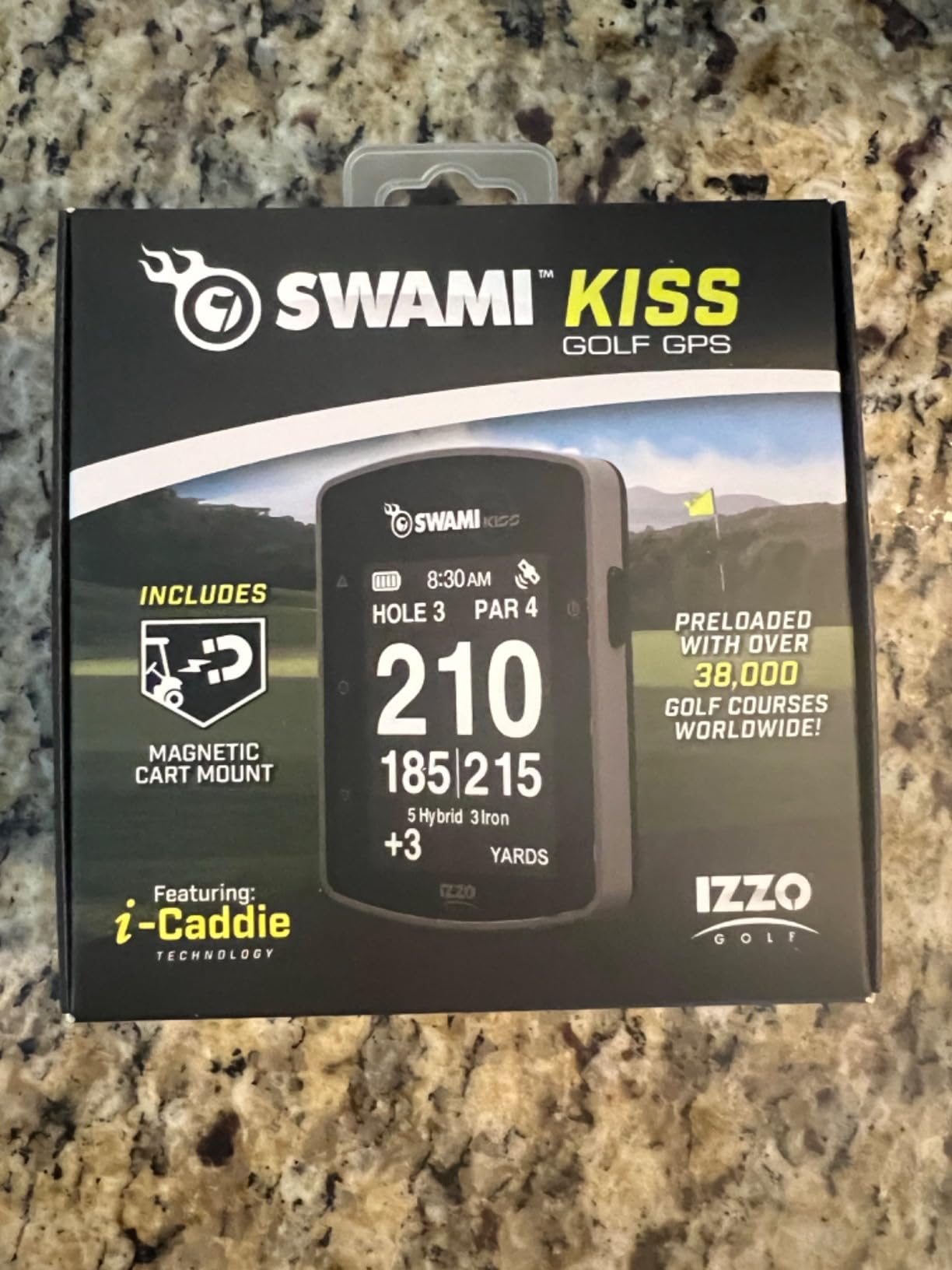 Swami KISS 2.0 Handheld Golf GPS Ragnefinder with Integrated Magnets - Blue | Integrated magnets, two display modes, preloaded course data customer photo 2