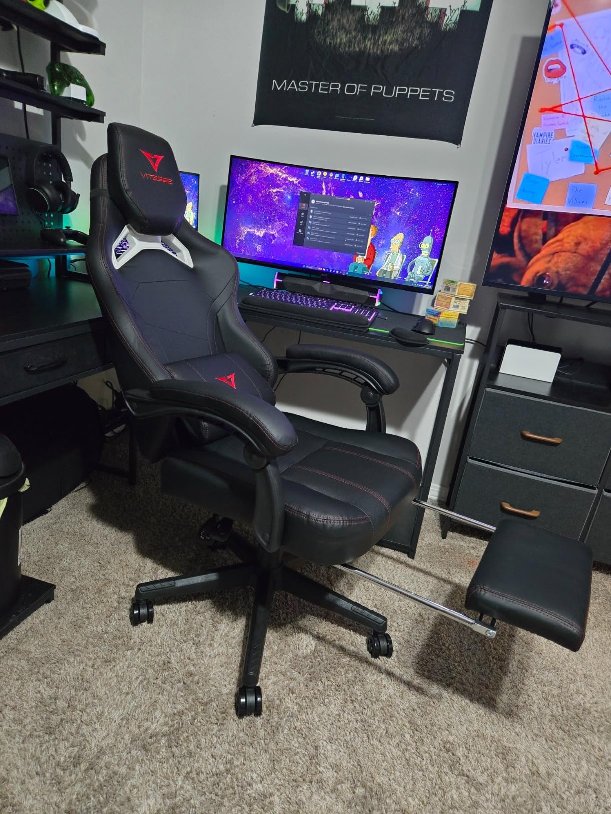 VITESSE Big and Tall Gaming Chair 400lb Capacity with Footrest, Racing-Style High Back Video Game Chair for Adults, PU Leather Computer Chair with Oversized Headrest customer photo 1