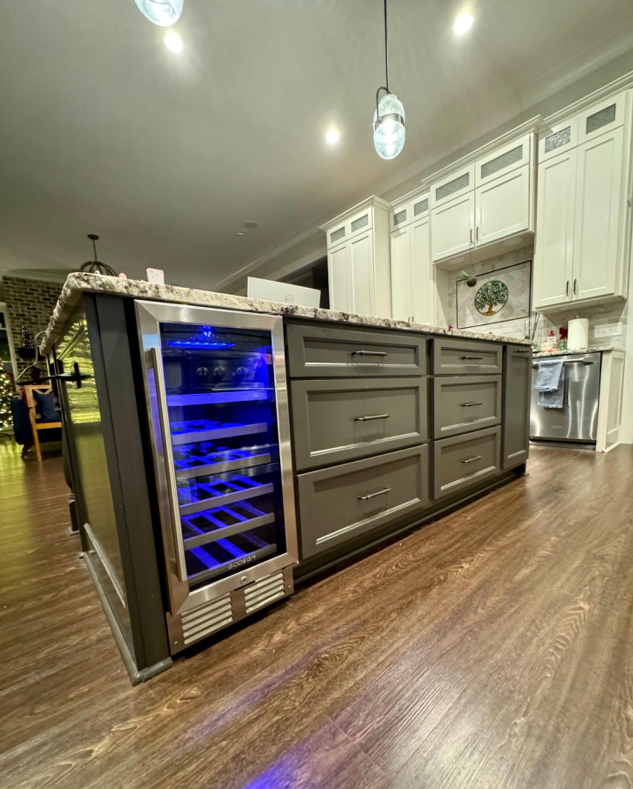 BODEGA 24 Inch Dual Zone Wine Cooler - 46 Bottle - Dual Zone Built-in or Freestanding Fridge with Stainless Steel Handle for Home, Kitchen, bar or Office. customer photo 1