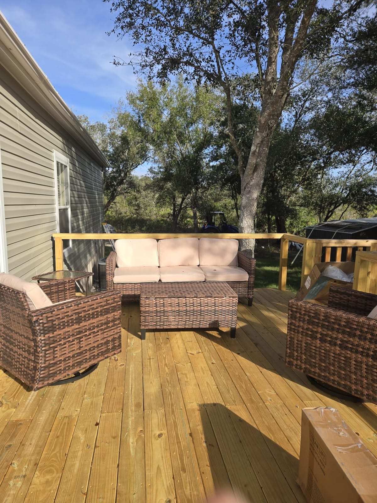 UDPATIO Patio Furniture Set, 5 Pieces Outdoor Conversation Sets with Rocking Swivel Chairs, Wicker Rattan Outdoor Sofa Set with Storage Table and Waterproof Covers for Backyard, Deck, Porch, Grey customer photo 2