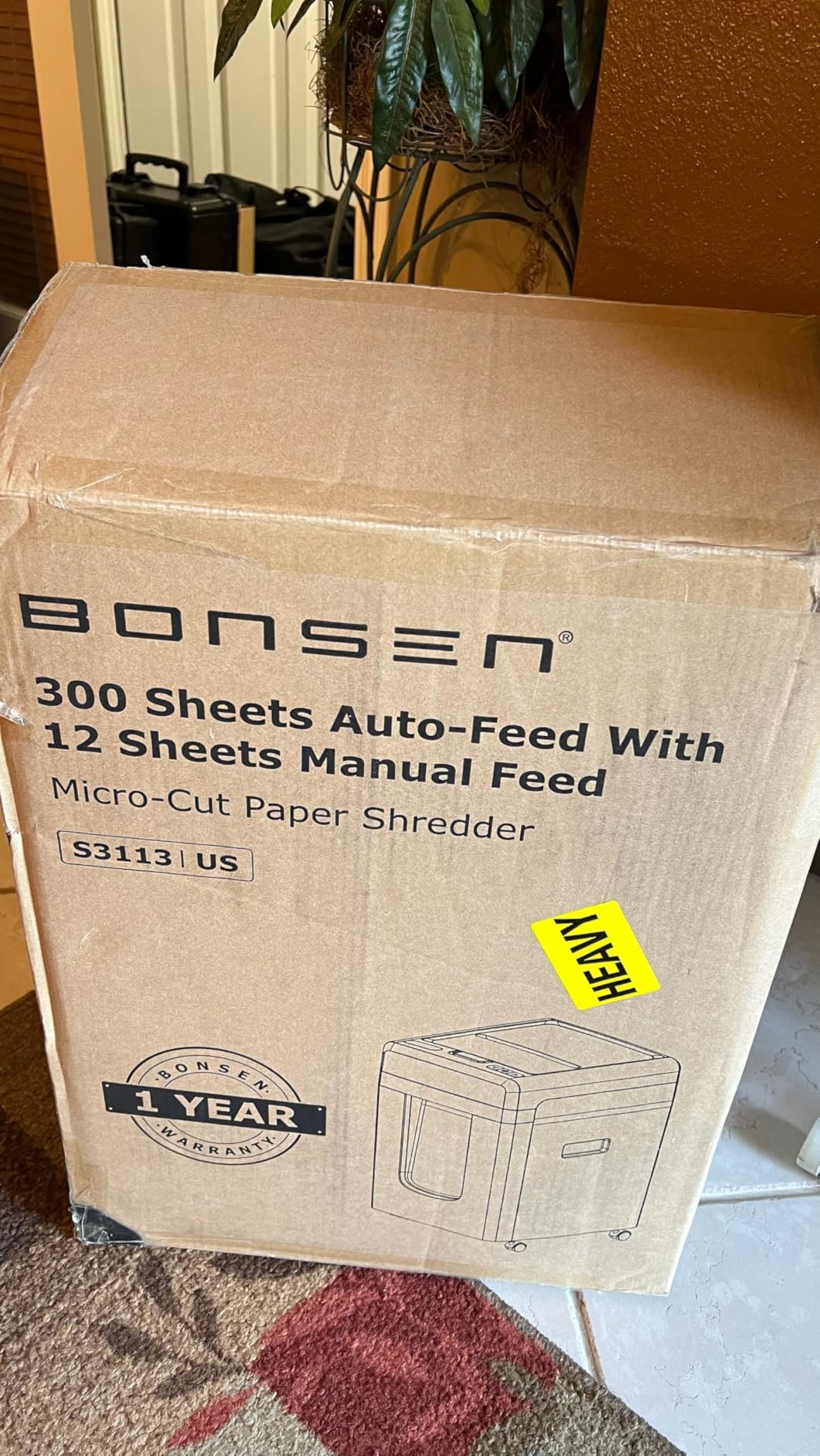 BONSEN 300-Sheet Auto Feed Micro Cut Heavy Duty Paper Shredder for Office | 60-Min Run, P-4 High Security, 2-in-1 Mode with Anti-Jam System, 58dB Ultra-quiet, 8.1-Gal Bin with Casters S3113 customer photo 1