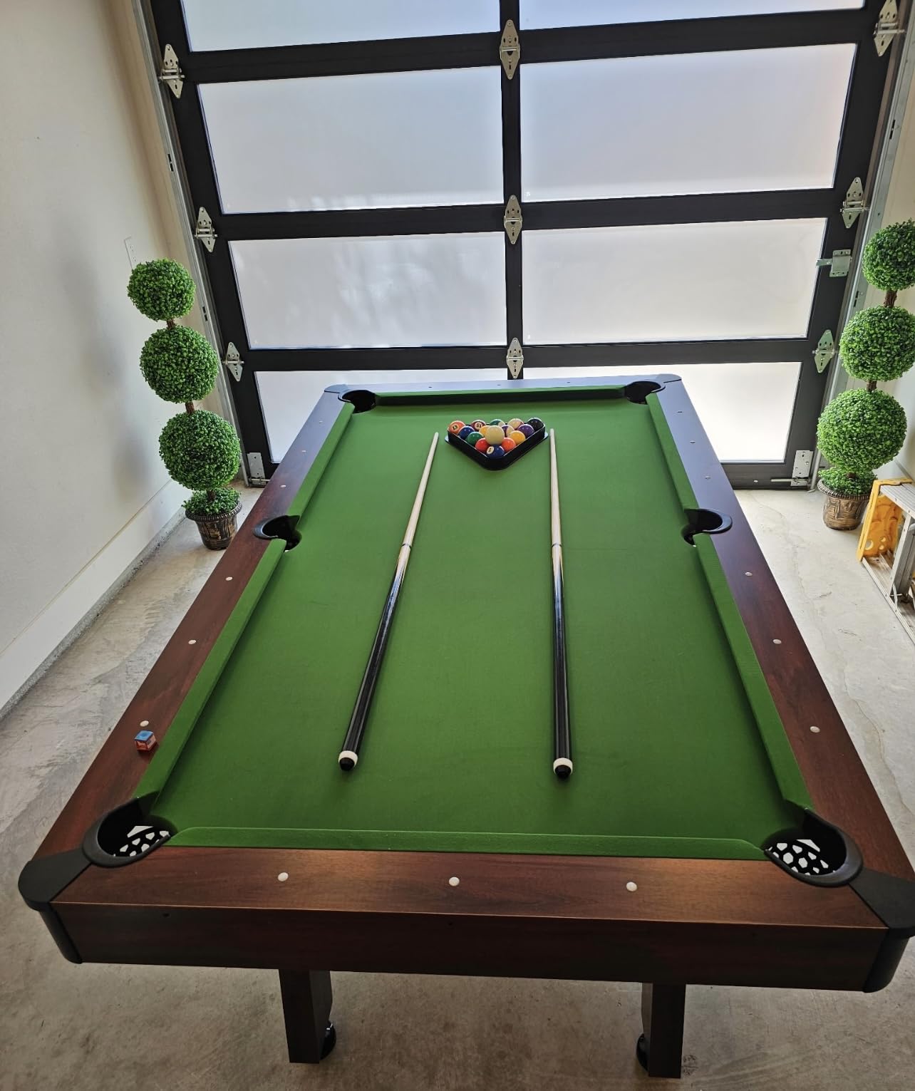 GoSports 7 and 8 ft Pool Tables with Wood Finish - Gray, Black, or Green Felt - Billiards Game Room Table for Adults & Family - Accessories Not Included customer photo 2