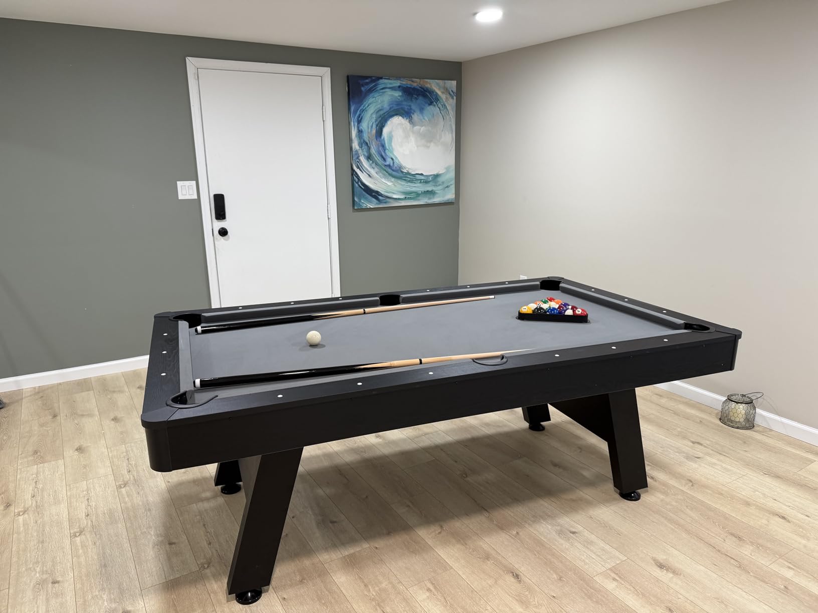GoSports 7 and 8 ft Pool Tables with Wood Finish - Gray, Black, or Green Felt - Billiards Game Room Table for Adults & Family - Accessories Not Included customer photo 1