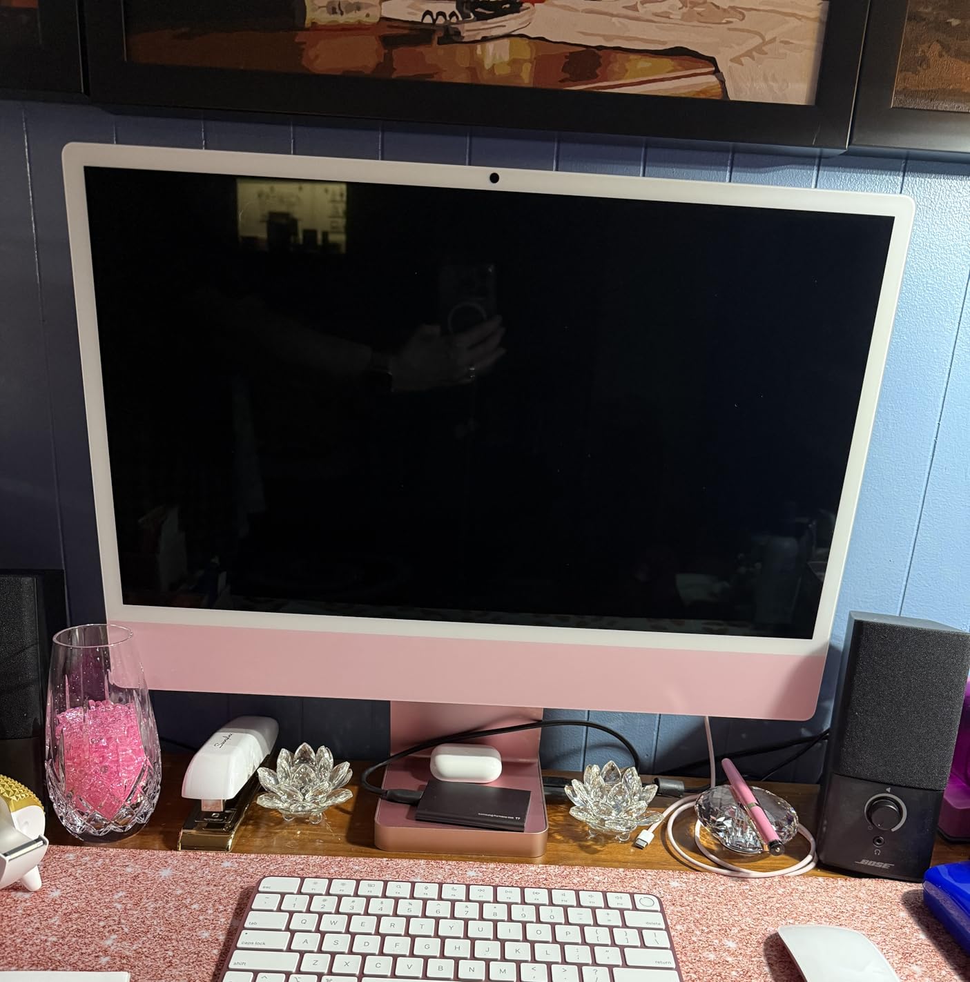 2024 iMac All-in-One Desktop Computer with M4 chip with 10-core CPU and 10-core GPU: Built for Apple Intelligence, 24-inch Retina Display, 16GB Unified Memory, 512GB SSD Storage; Blue customer photo 2