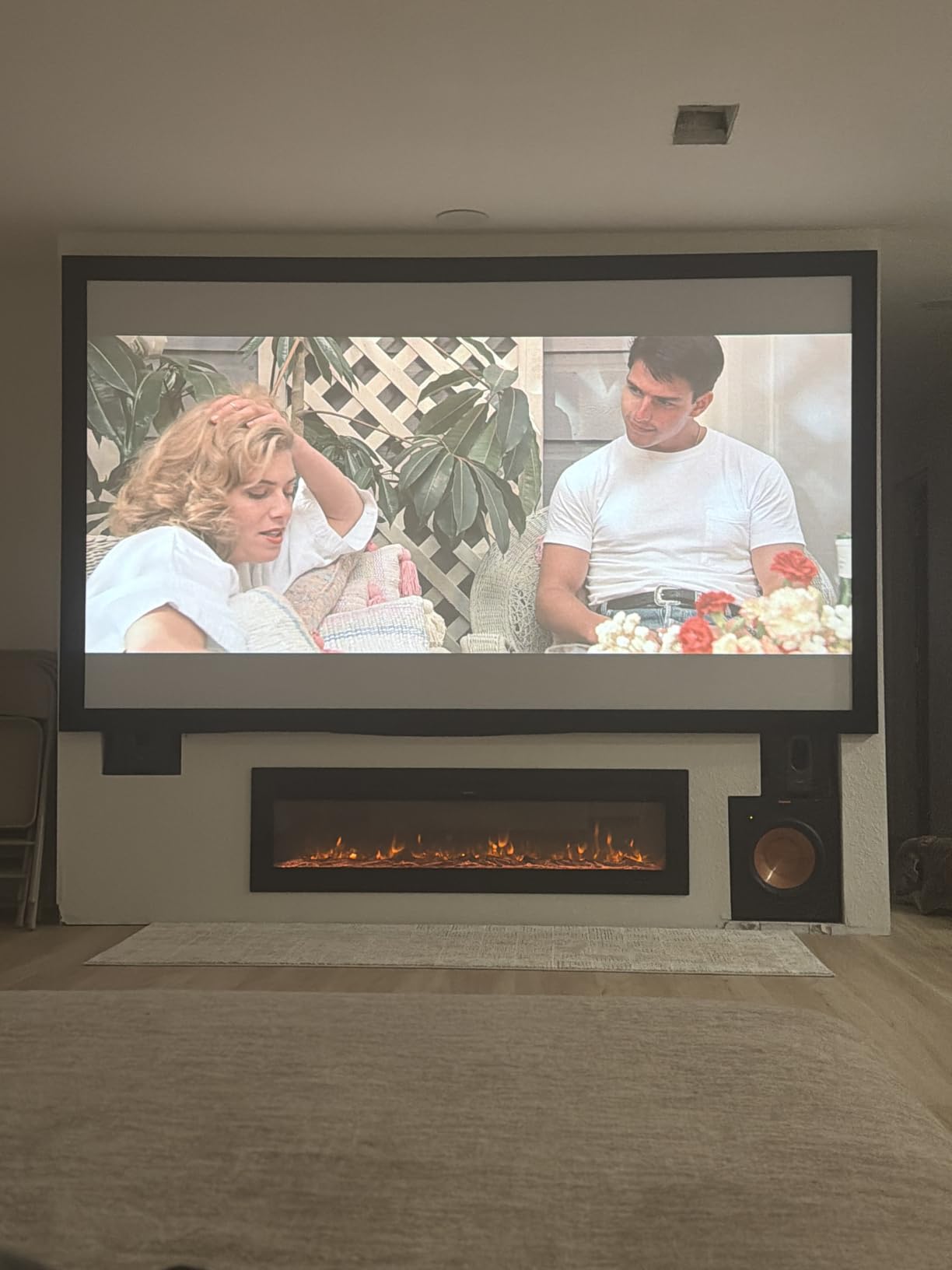 EUHOMY 50 Inch Electric Fireplace Recessed and Wall Mounted | Adjustable Flame Color, Remote Control, Timer, Touch Screen, Log and Crystal, 750W/1500W Fireplace Heater customer photo 1