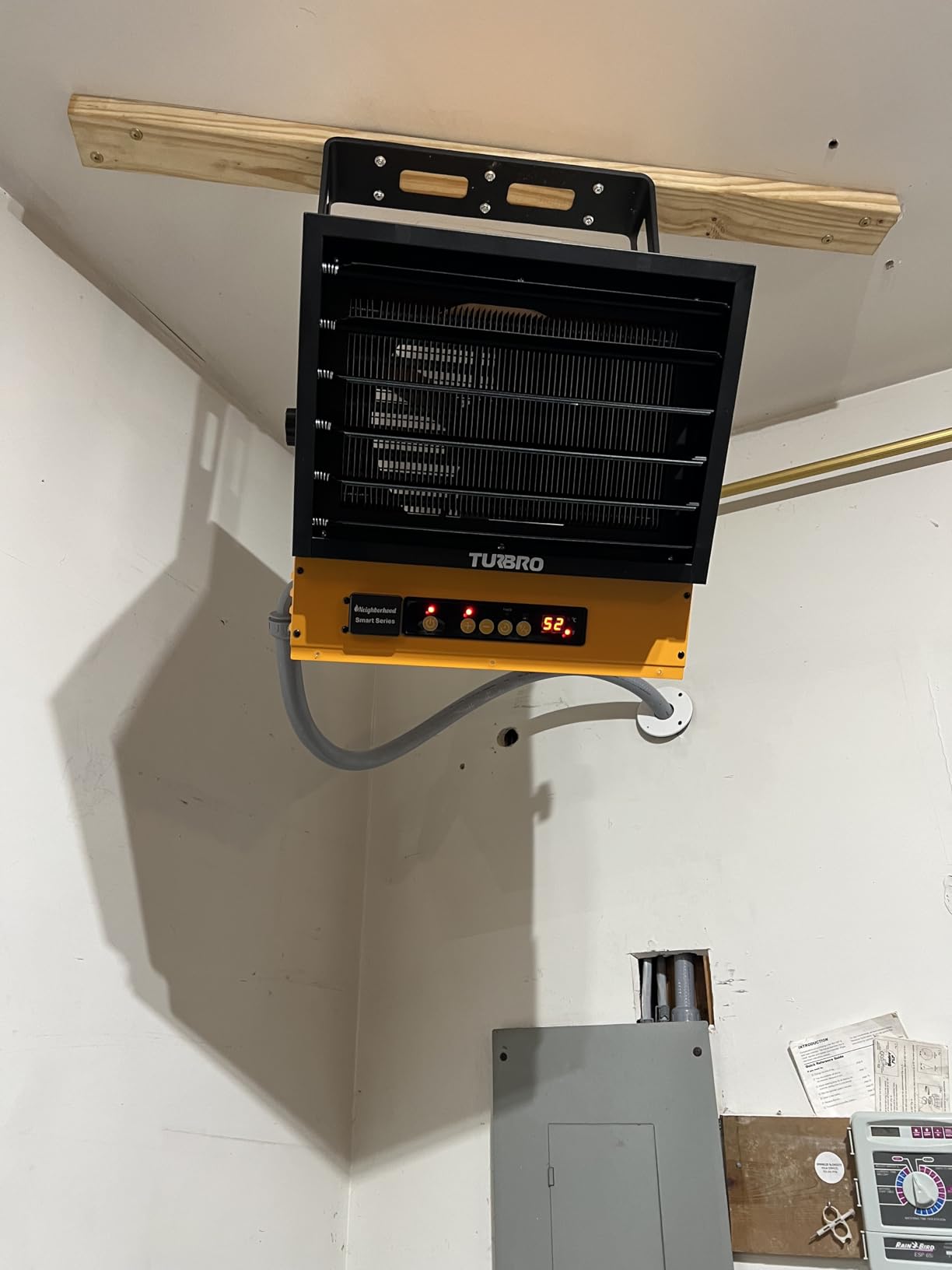 TURBRO 15,000W Electric Garage Heater, 240V Hard Wired, WiFi Enabled, Fan-Forced Shop Heater with Remote, Overheat Protection, Thermostat, 12-Hr Timer, Ceiling/Wall Mounted, ETL Listed, GH15K Smart customer photo 2
