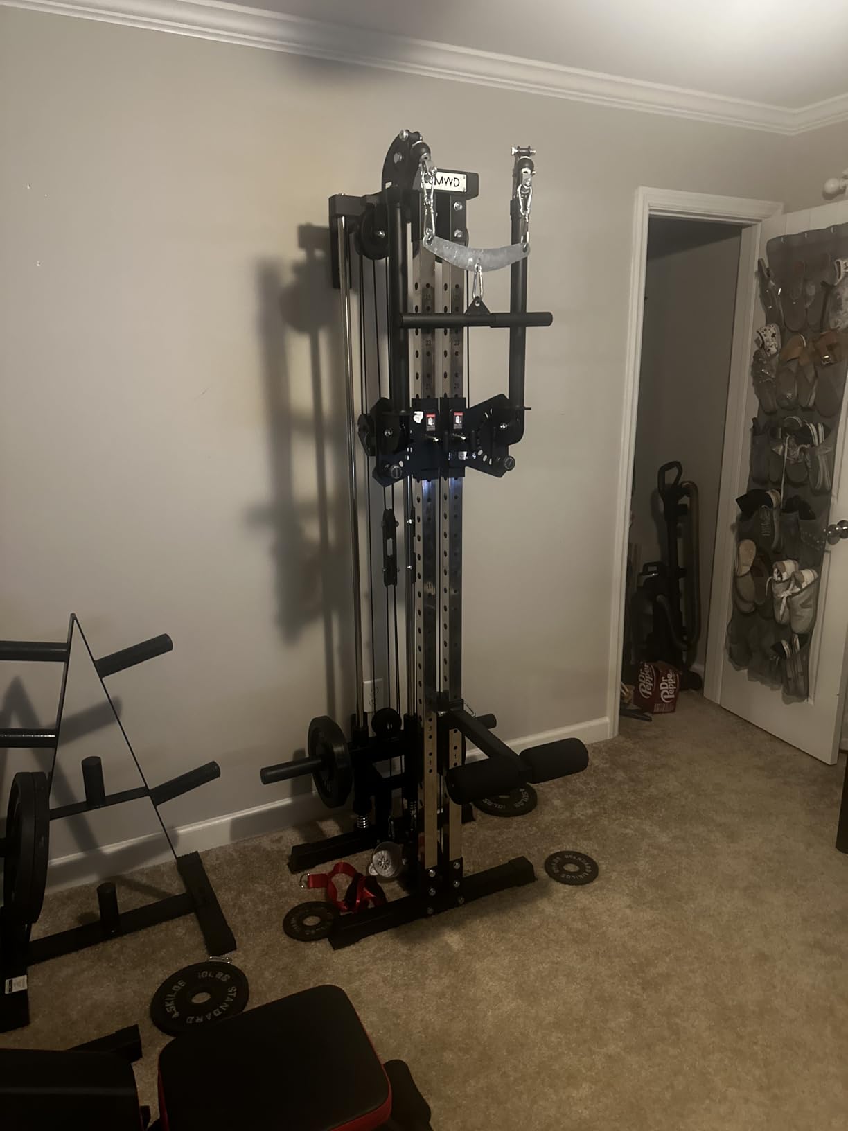 GMWD Cable Machine Home Gym, Wall Mounted Cable Machine with Dual Swivel Arms and 22 Adjustable Positions, All-in-One Cable Crossover Machine for Home Gym, Black customer photo 2