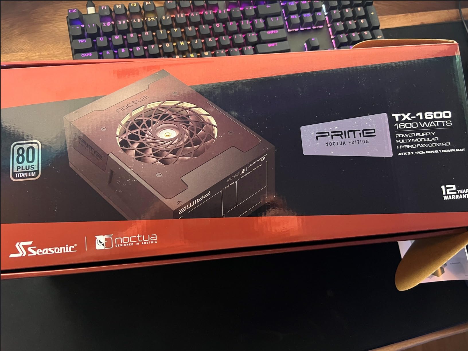 Seasonic Prime TX-1600 Noctua Edition, Ultra-Quiet Fully Modular 1600W 80 Plus Titanium Efficiency ATX 3.1 PC Power Supply (Black/Brown) with US AC Power Cord customer photo 2