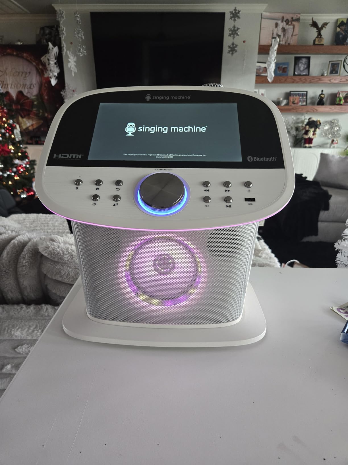 Singing Machine Karaoke Machine Screen, WiFi, Music Apps, 2 Microphones | Portable Karaoke Speaker for Adults & Kids, Ideal for House Parties, Compatible with YouTube & Spotify customer photo 1