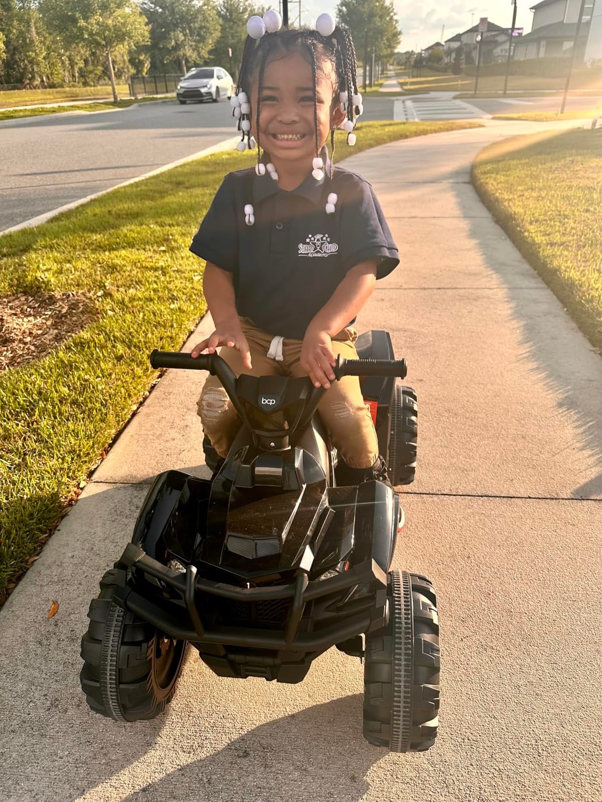 Best Choice Products 12V Kids Ride-On Electric ATV, 4-Wheeler Quad Car Toy w/Bluetooth Audio, 2.4mph Max Speed, Treaded Tires, LED Headlights, Radio - White customer photo 2
