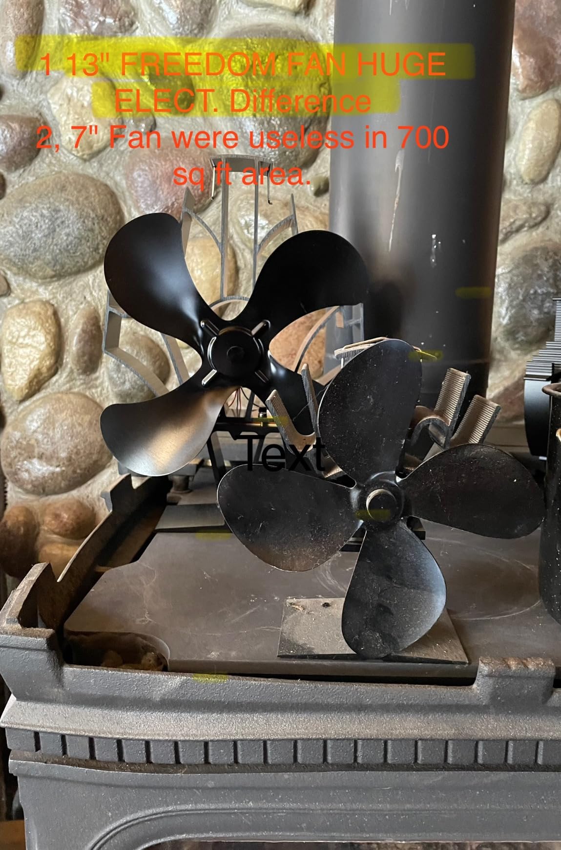 Heat Powered Stove Fan for Wood & Pellet Burners: Compatible with Log Burners, 348 CFM Airflow, 13