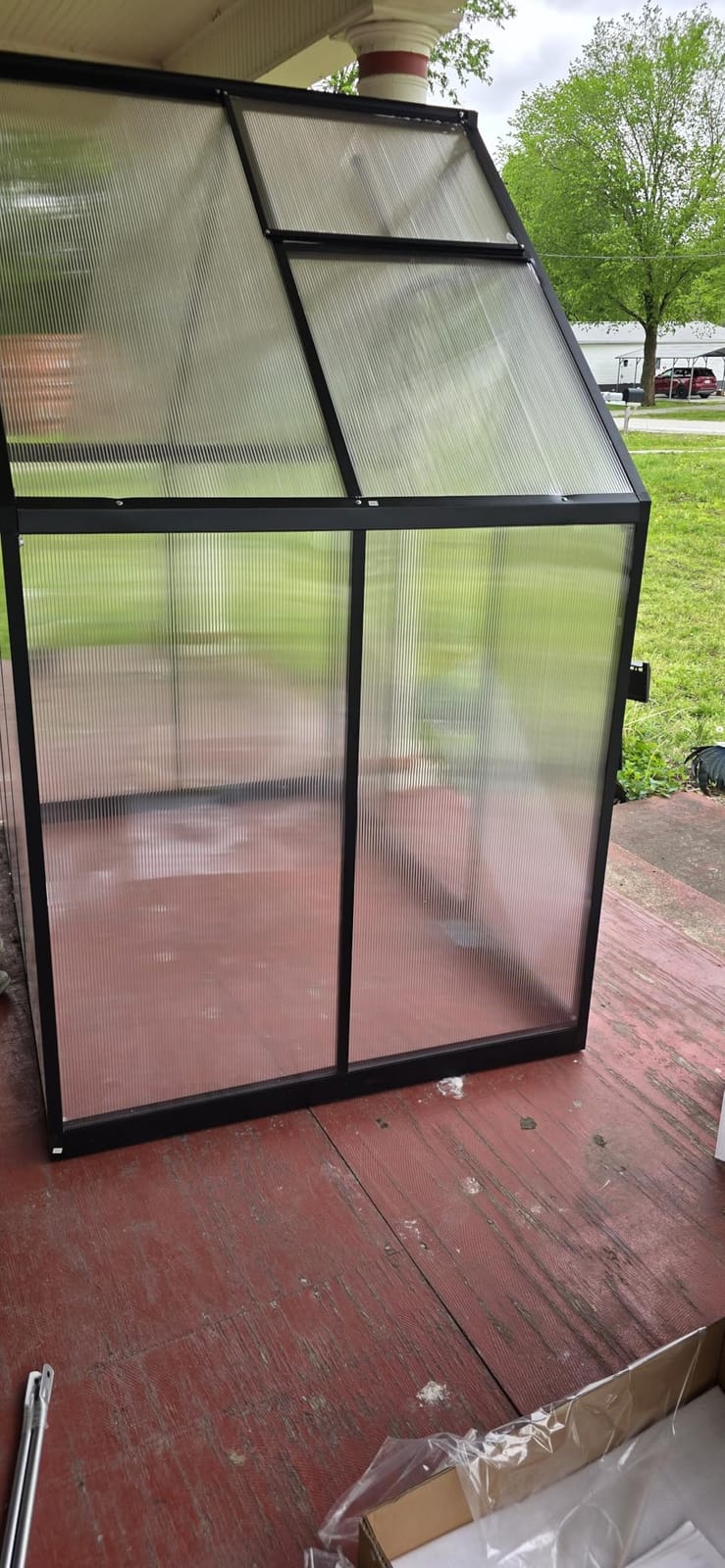 8X10FT Enhanced Aluminum Walk-in Greenhouse for Outdoors with Thermometer | Easy Assembly, UV-Resistant Panel, Rain Gutter, Lockable Hinged Door, Built-in Reinforcement, For Vegetable, Flower and Herb customer photo 2