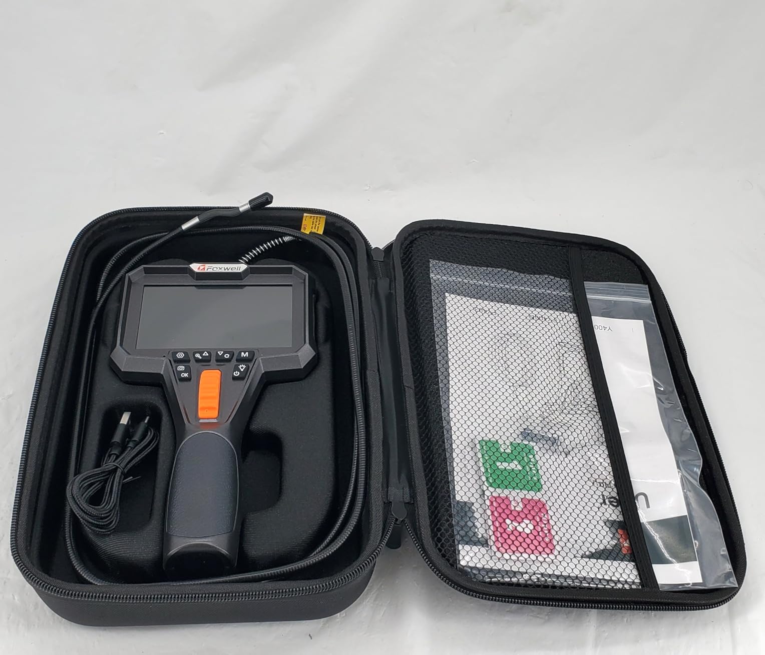 FOXWELL Y400 Two-Way Articulating Borescope with Light, 0.24in Ultra-Slim Probe, 220° Articulation, IPS HD Screen, Industrial Endoscope Inspection Camera for Automotive Engine, HVAC & Plumbing - 5.3FT customer photo 2