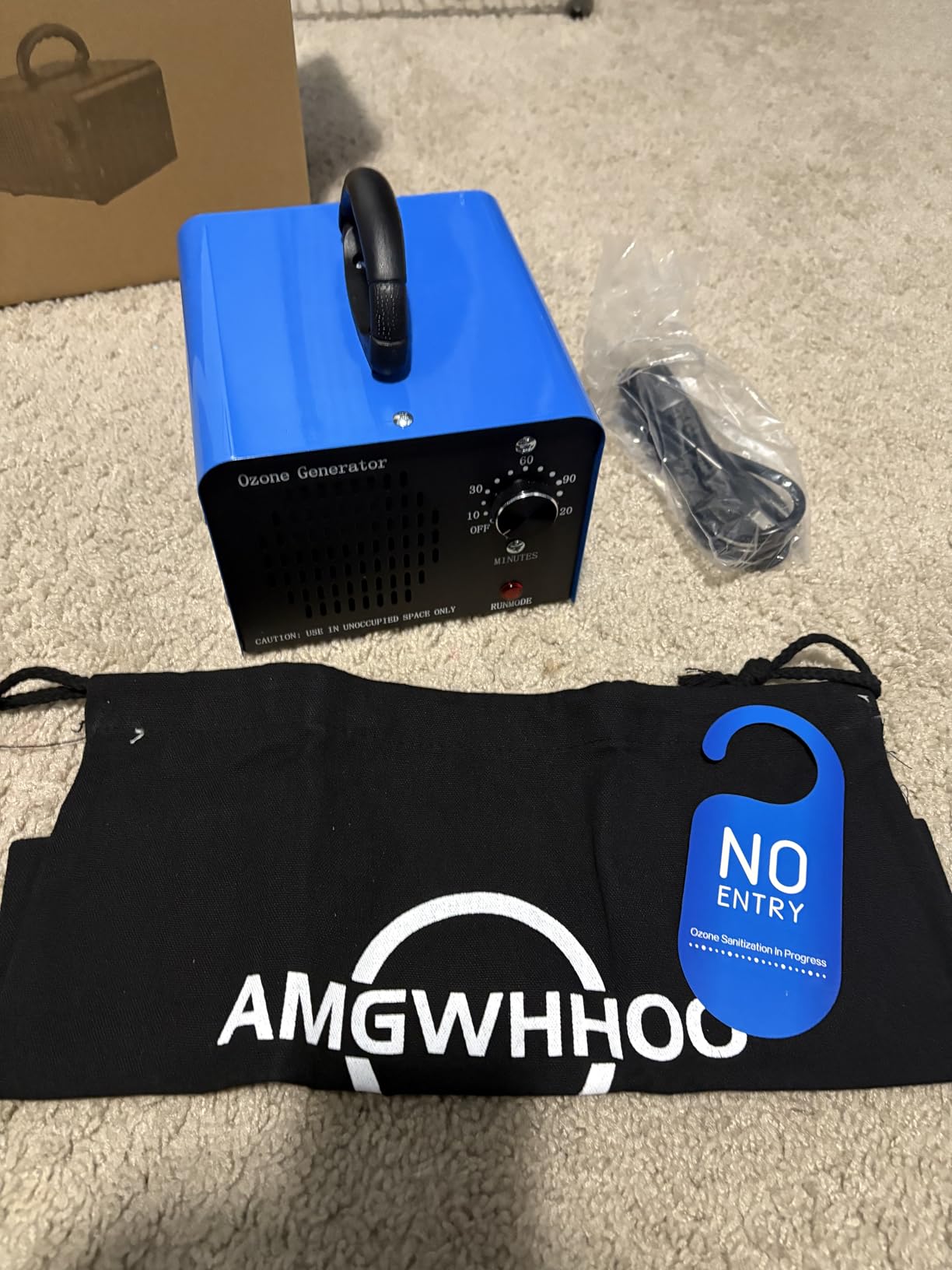 Ozone Generator Machine200,000mg/h, High Capacity Ozone Odor Eliminator Removal Air Purifier for Home Car Pet & Basement Odor, Suitable for Spaces up to 7,000 Square Feet, Blue customer photo 1