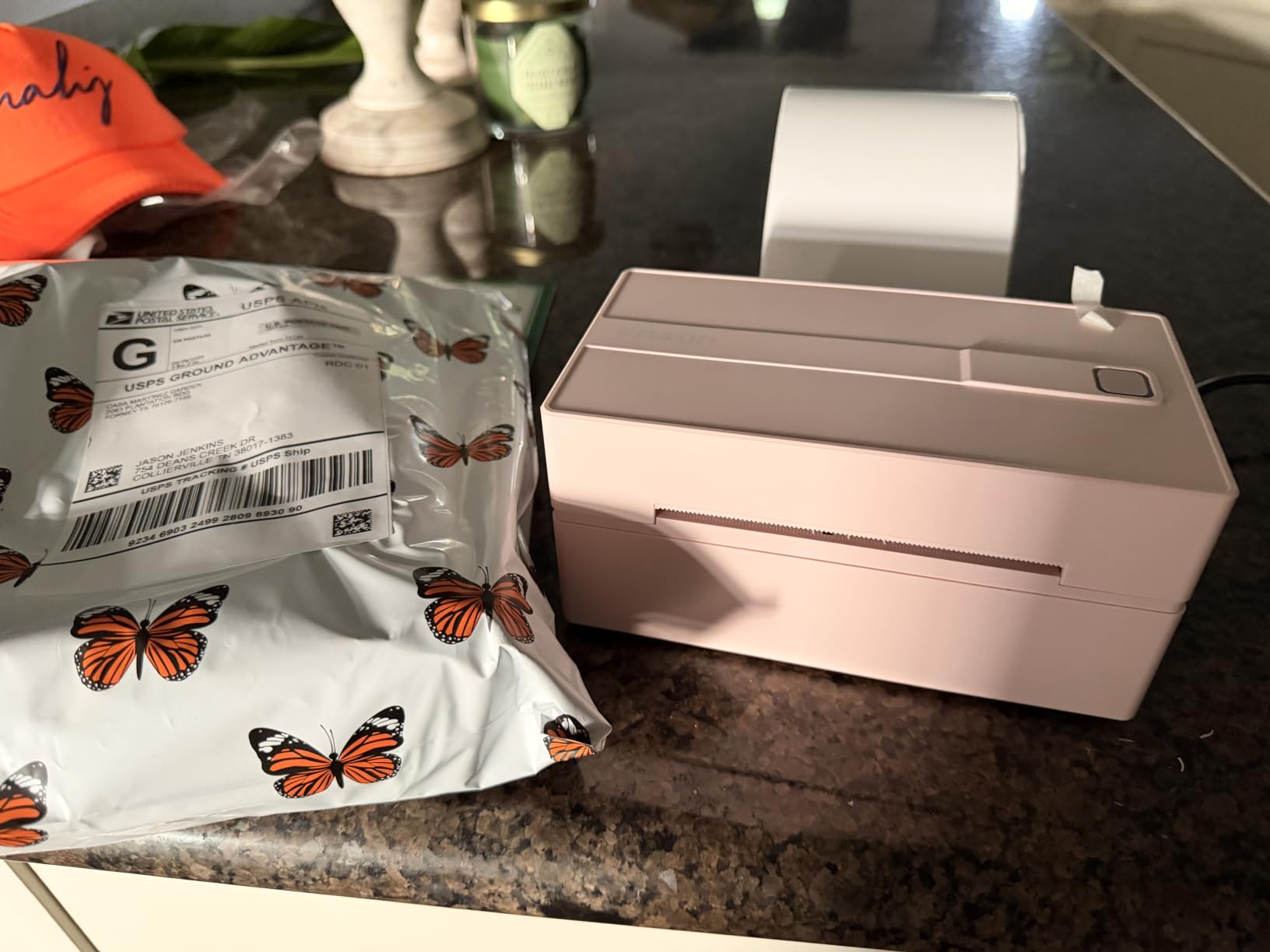 KNAON Bluetooth Thermal Shipping Label Printer, 4x6 Portable Thermal Address Label Printer for Small Business, Compatible with iPhone,Android,Windows,Mac-Works with Etsy Shopify USPS&More, White customer photo 2