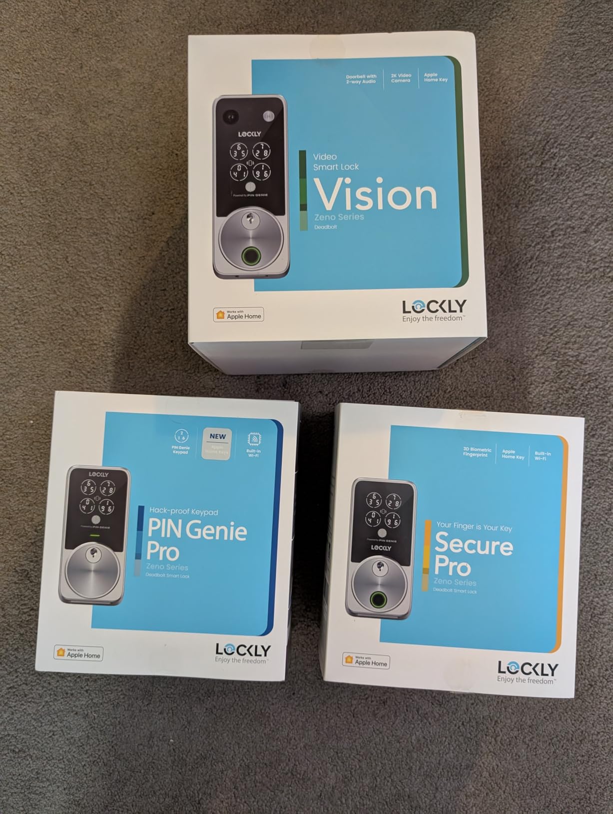 Lockly Vision Zeno Smart Lock with Video Doorbell Camera/Apple Home Key - Fingerprint Deadbolt for Front Door, PIN Genie Keypad, Voice/App Remote Control, 2 Rechargeable Batteries, IP65 customer photo 1