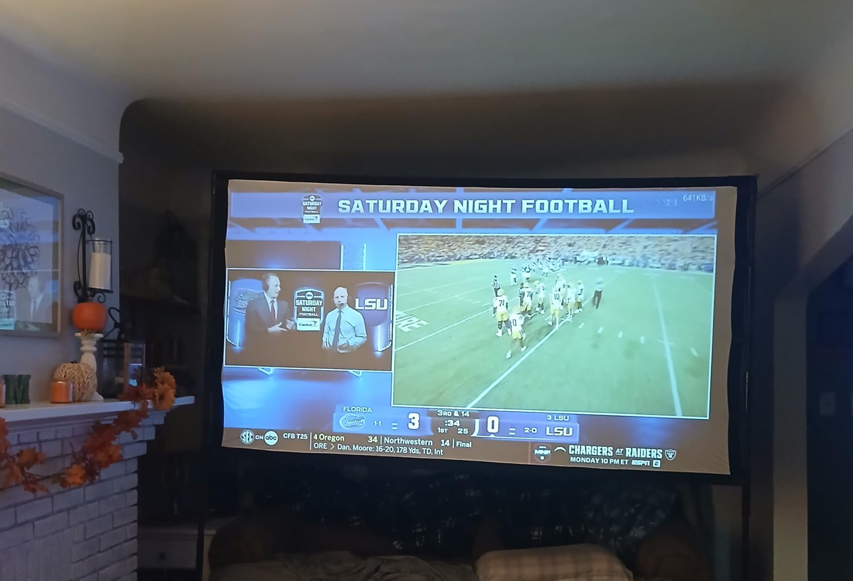 120 Inch Projector Screen TOWOND with Stand, Extra-Stable Large Iron Base | Opaque black backing limits light interference for front projection; 25mm tripod suits home theater and backyard movies. customer photo 1