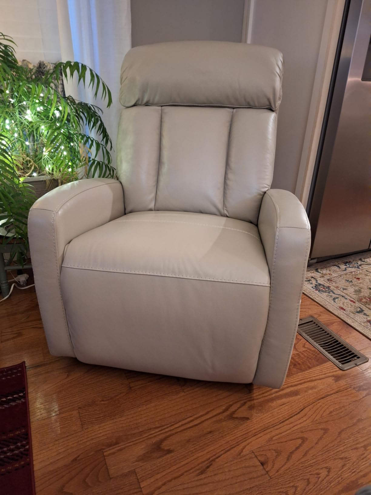 CHITA Genuine Leather Power Recliner Chair, Swivel Rocker, Saddle Brown customer photo 2