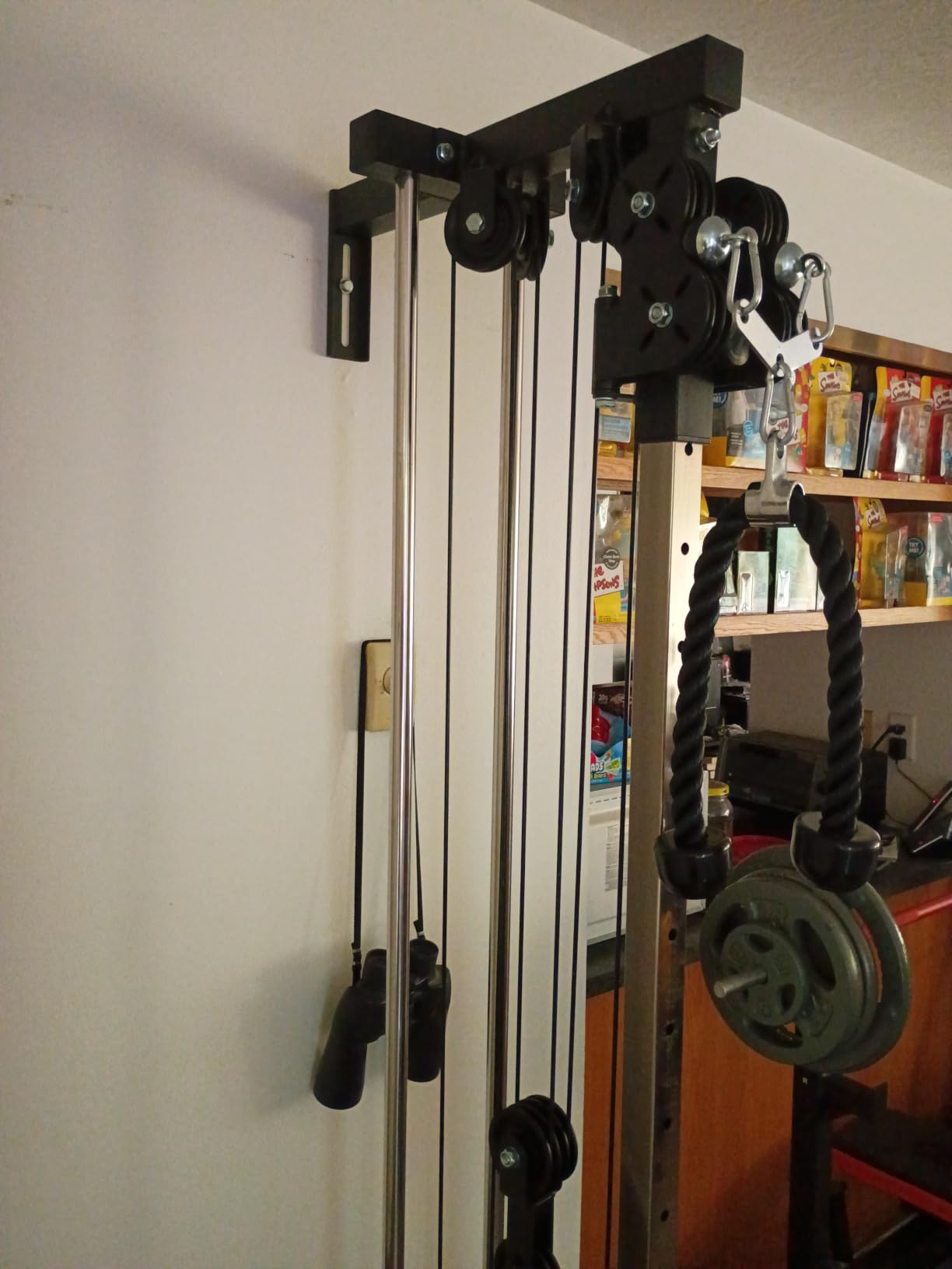 Mikolo Wall Mount Cable Station, Cable Crossover Machine with Dual Pulley System and 19/27 Adjustable Positions for Home Gym Fitness Equipment customer photo 1