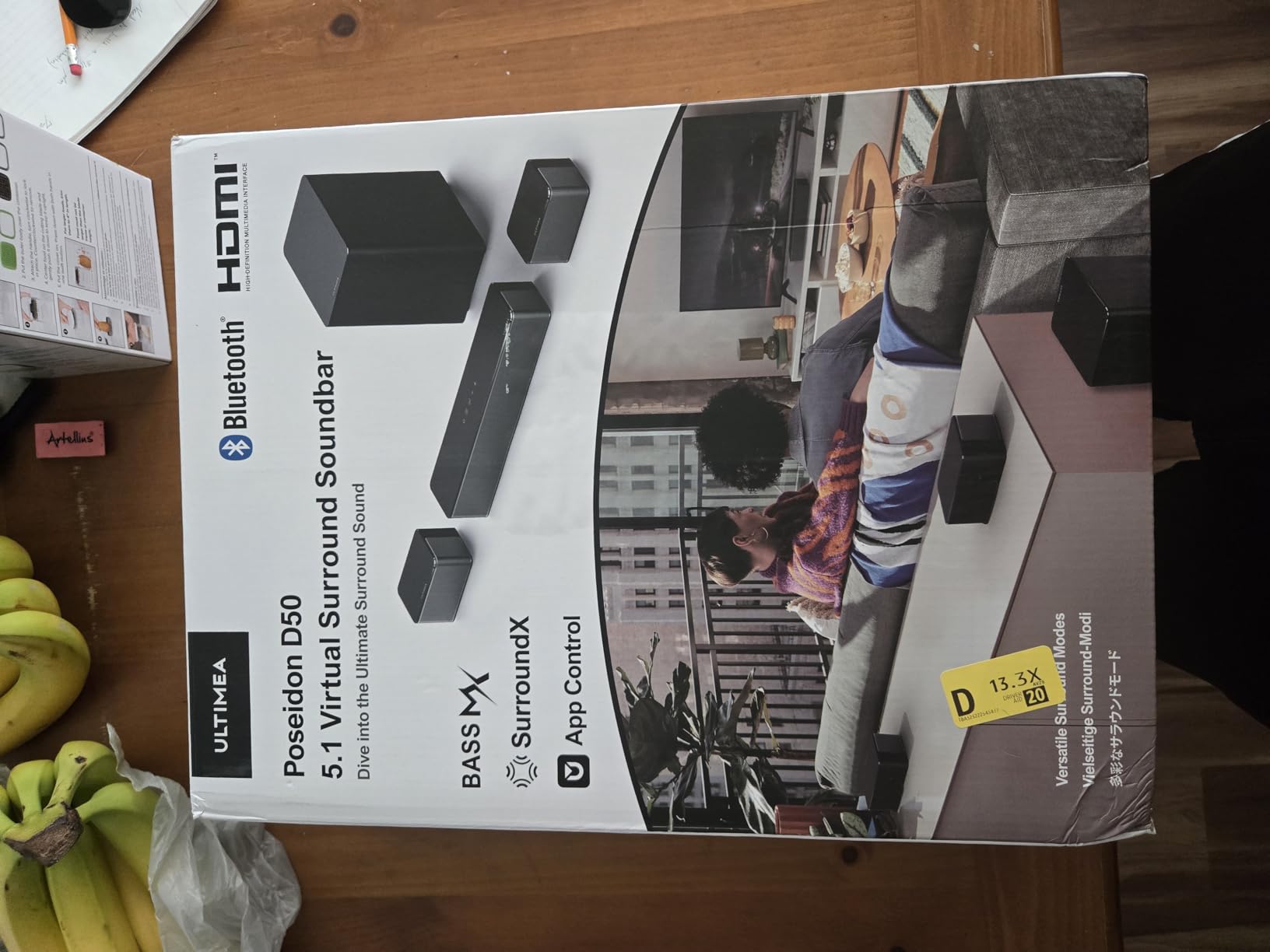ULTIMEA 5.1 Sound Bar for TV, Center-Channel Speakers, Virtual Surround | 320W Peak Power, Adjustable Surround Speakers and Subwoofer, APP Control, Home Theater Soundbar Poseidon D50(2026 New Model) customer photo 2