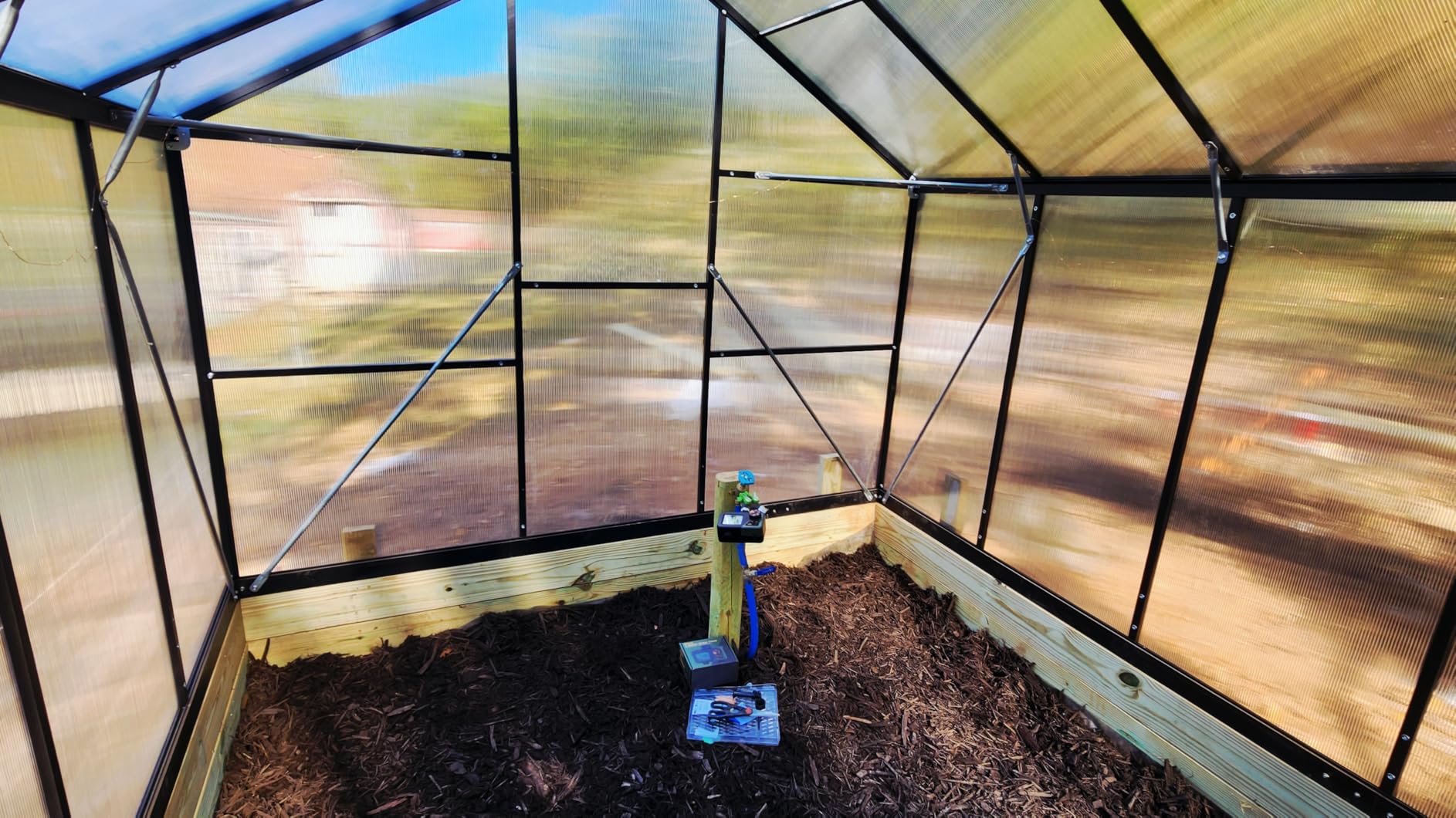 6x4FT Greenhouse with Hygrometer, Windproof Warm Plant Green Houses | Heavy Duty Aluminum Frame Polycarbonate Greenhouses with Vent Window for Backyard Garden Vegetables Flowers Herbs Growing customer photo 1