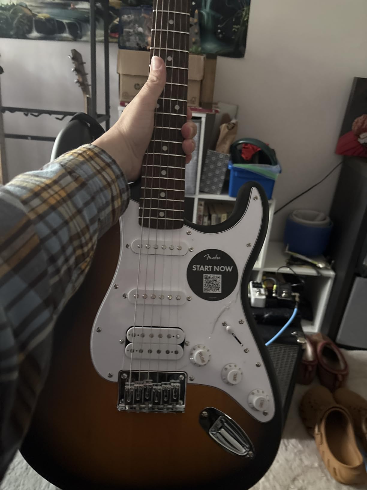 Fender Squier Debut Stratocaster HT HSS Beginner Electric Guitar, Black customer photo 1