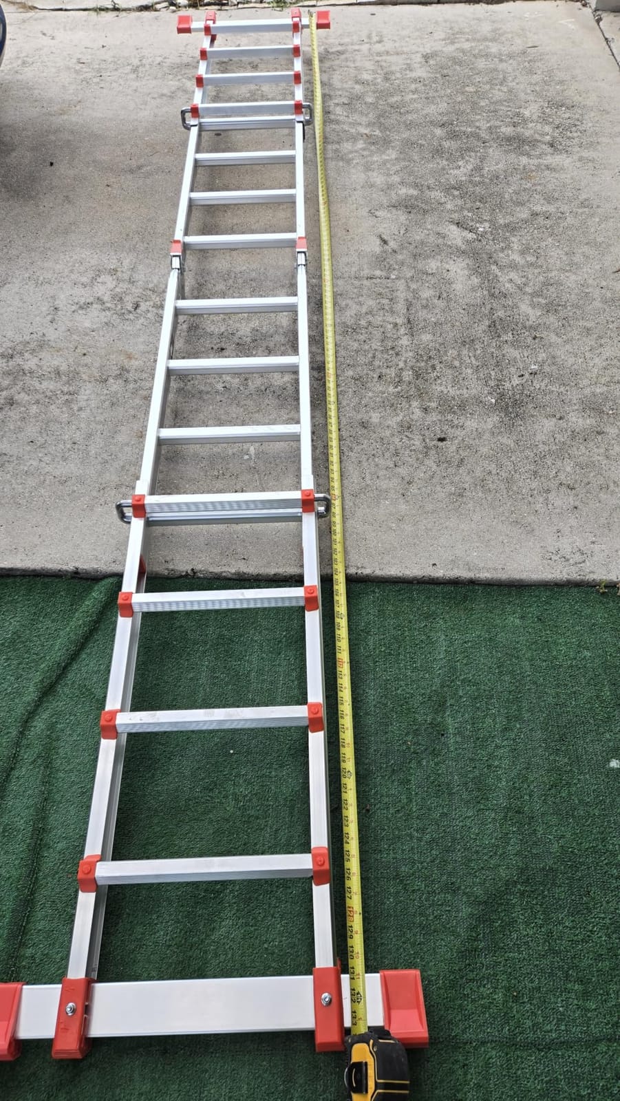Soctone Ladder, A Frame Extension Ladder, 14 Ft Multi Position Ladder | 330 lbs Weight Rating Telescoping Ladder for Household or Outdoor Work, Multi Position with Stabilizer Bar, Orange customer photo 2