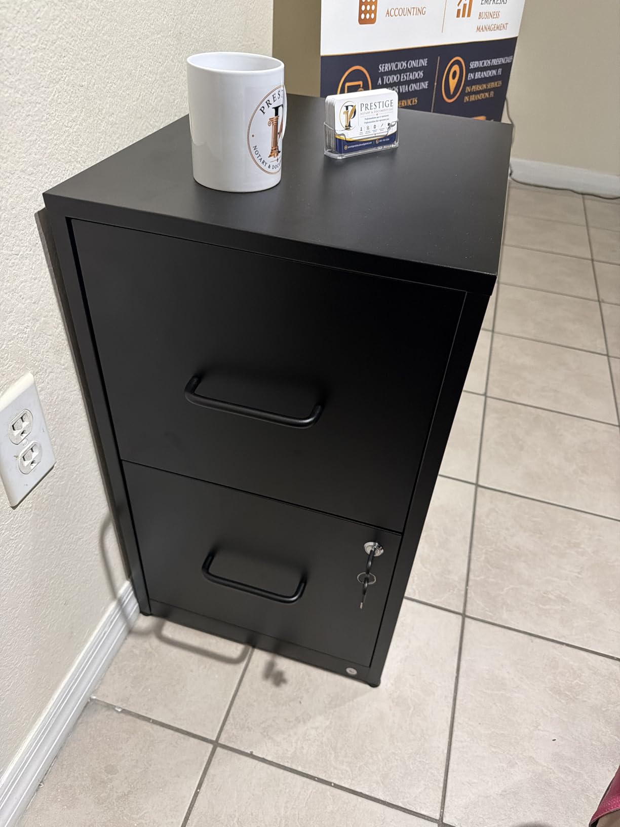 4 Drawer File Cabinet with Lock,Metal File Cabinet for Home Office | Black Vertical Filing Cabinets Heavy Duty Office Storage Cabinets for Letter/Legal/A4/F4 Size File, Assembly Required customer photo 1