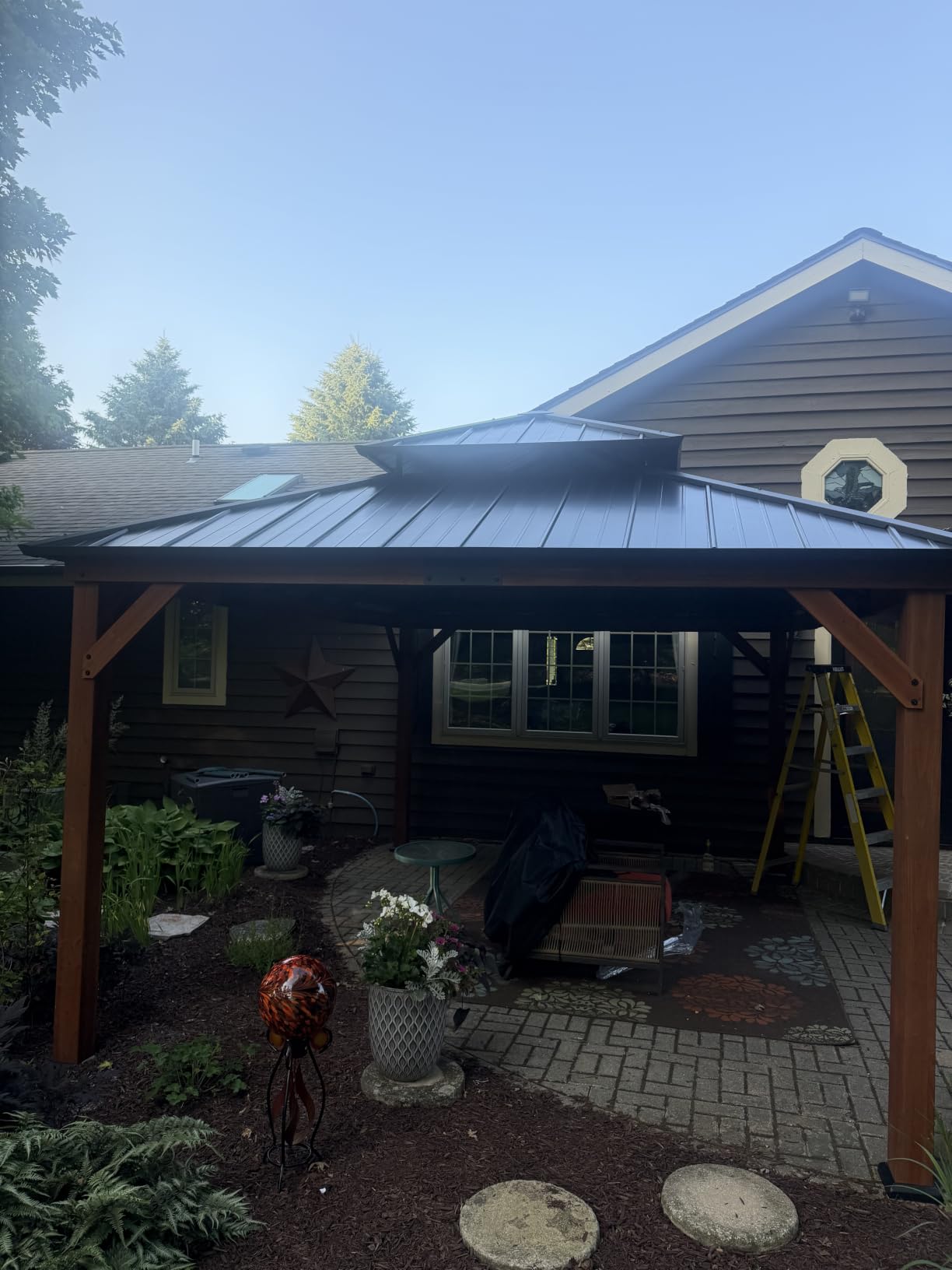 Modern Shade Wood Gazebo 12x16 with Double Galvanized Steel Roof | Outdoor Cedar Gazebo with Mosquito Net Rods, Wooden Gazebo with Sturdy Hooks for Garden, Backyard, Patio, and Deck customer photo 1