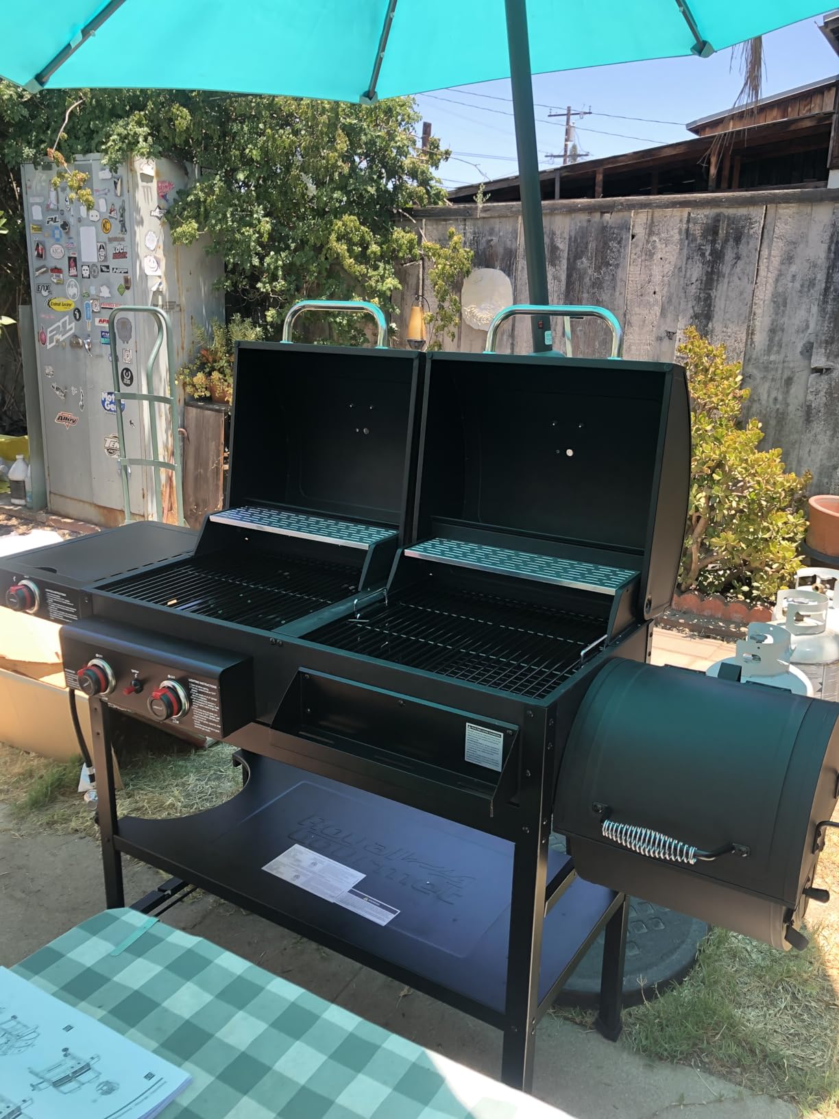 ZH3005Y 2-Burner Gas and Charcoal Grill Combo Black | Offset Smoker & Side Burner, 34,000 BTU Dual Fuel Grill, 1020 Sq. In. Cooking Area customer photo 1