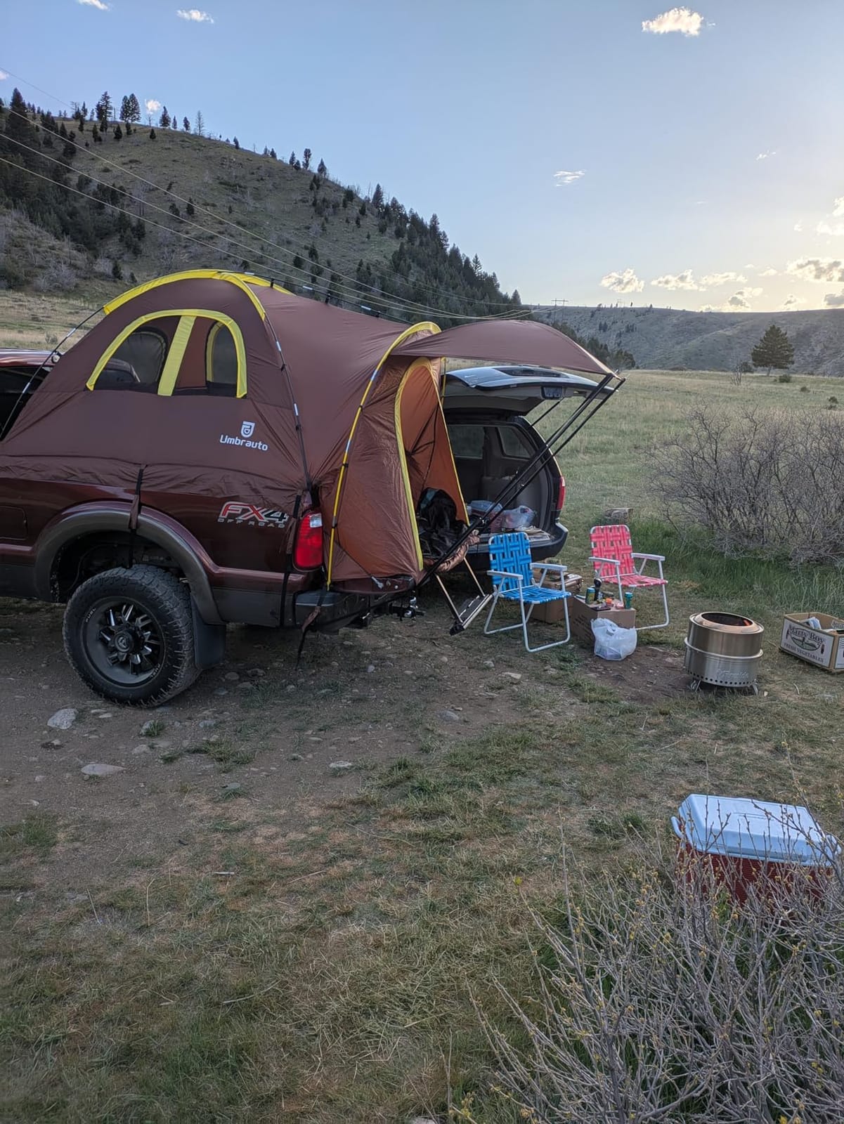 Truck Bed Tent 6.4' ~ 6.7' Easy Set Up Umburato Pickup Truck Tents for Camping, Waterproof PU3000mm Canopy for Truck Camper, Portable, Spacious for 2 Person Green customer photo 2