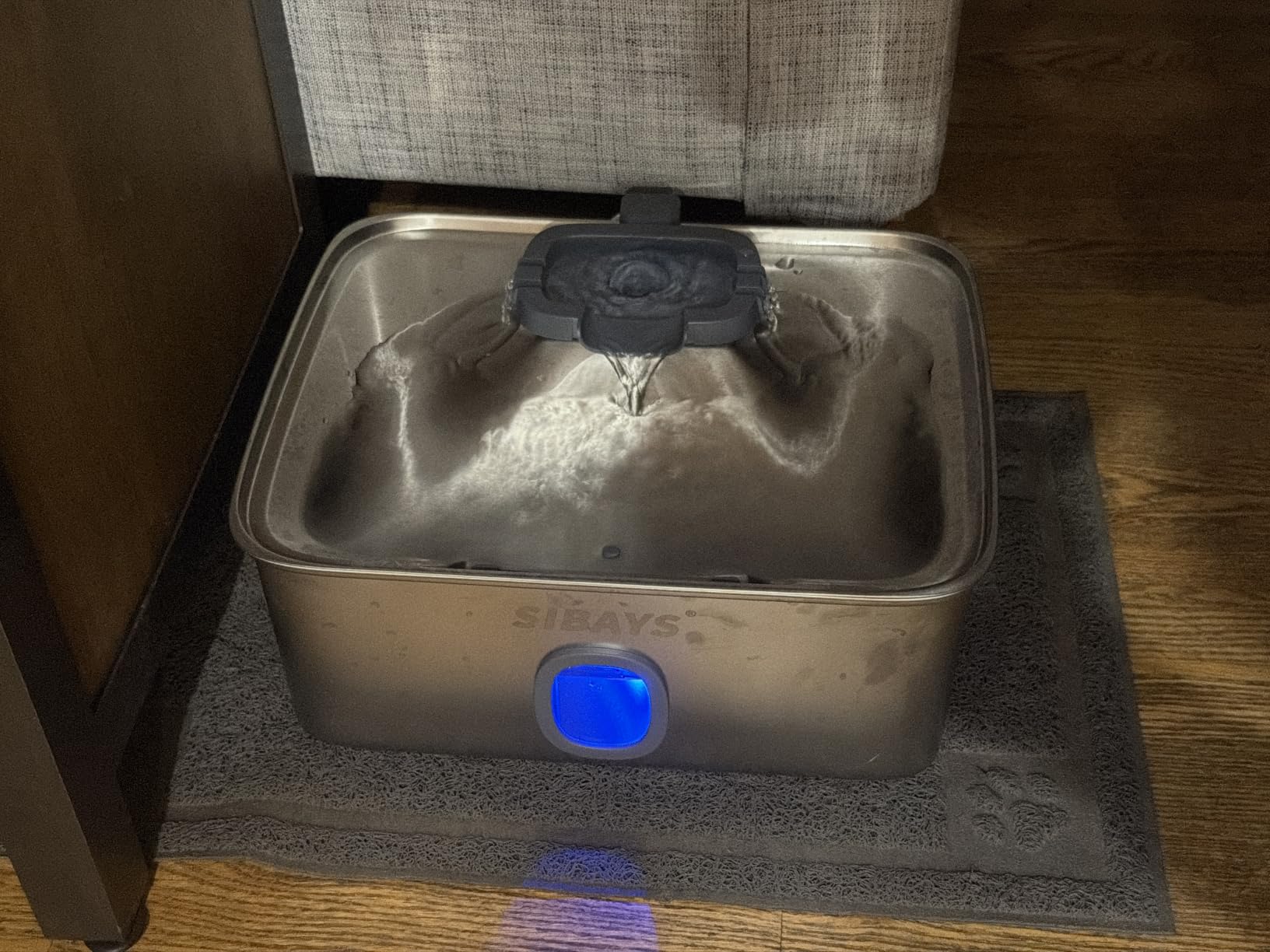 SIBAYS 4Gal/15L Large Dog Water Fountain, Stainless Steel Pet Fountain with Water Window & LED Light, Ultra Quiet Automatic Dog Water Bowl Dispenser for Large Dogs & Multi-pet, Easy to Clean FS76 customer photo 2