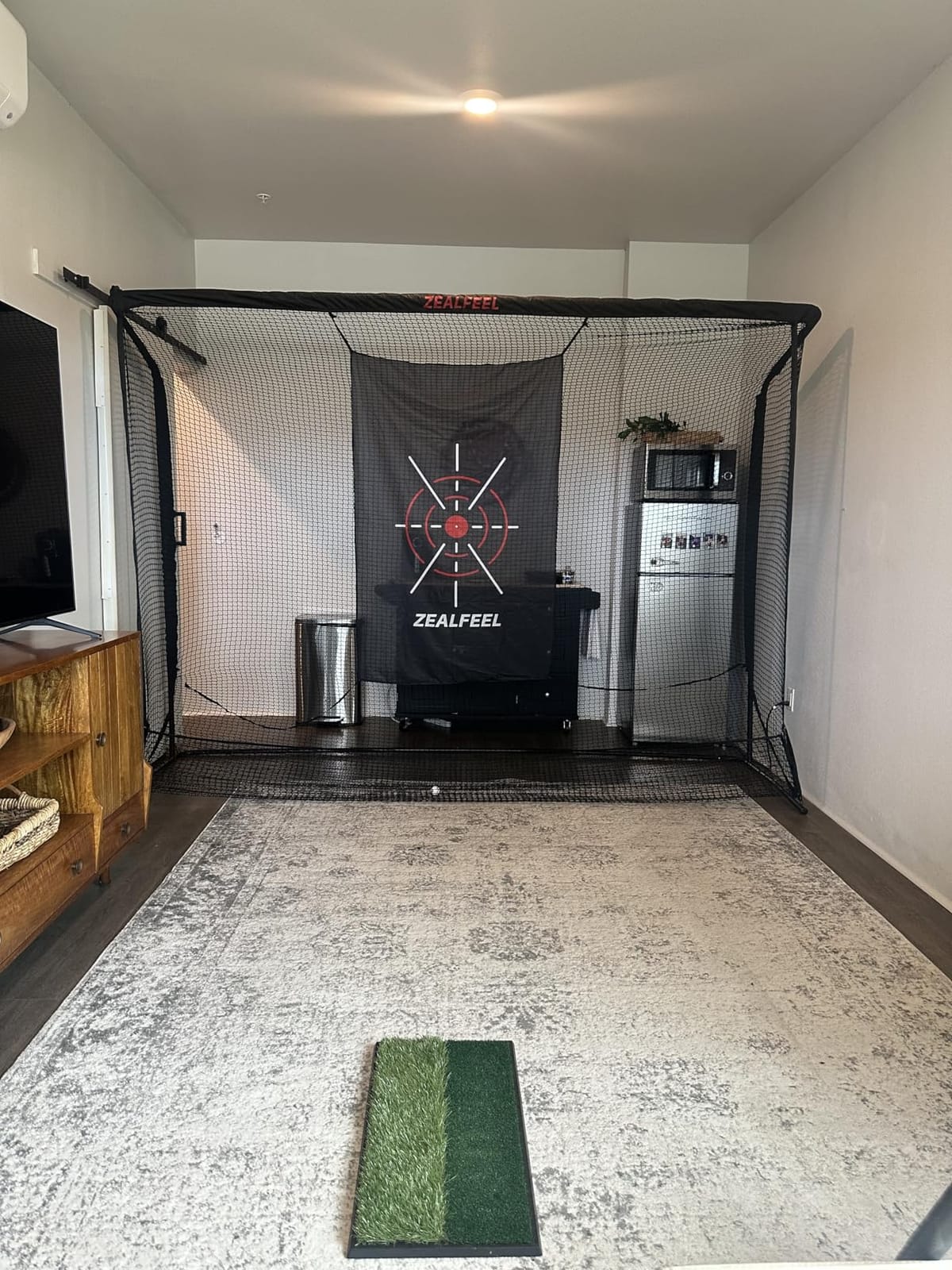ZEALFEEL Golf Net, 10x7FT/8x8FT, Side Barriers & Auto-Ball Return - Low-Noise Silk Target Golf Net With 2 Sandbags, 4 Stakes, and Carry Bag for Indoor or Outdoor Driving and Chipping Practice customer photo 2