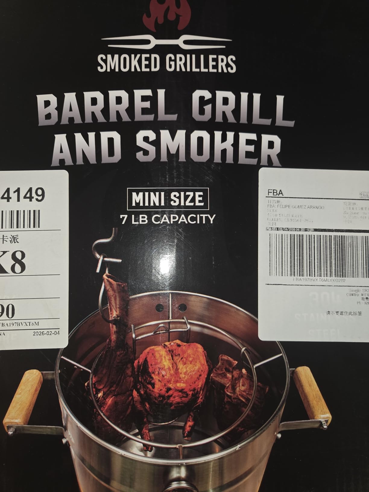 Barrel Smoker Grill Combo | 100% Stainless Steel Barrel | 95% Less Smoke, Even Heat | Easy to Use & Clean - Vertical Smoker Ideal for Balconies and Backyards (MEDIUM-25 LBS) customer photo 1