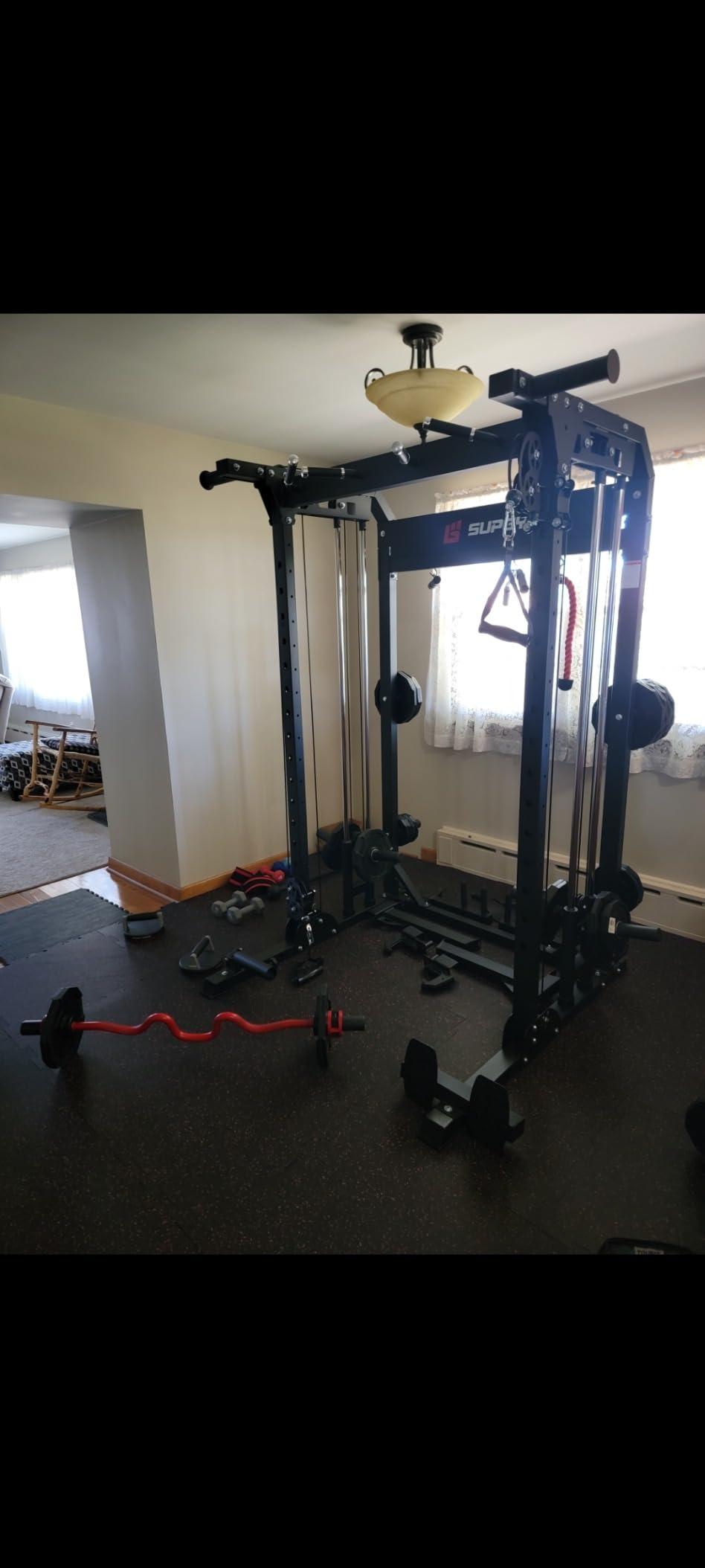 MAJOR FITNESS F22 Power Rack, 1600lbs All-in-One Squat Rack with Dual Pulley System customer photo 2